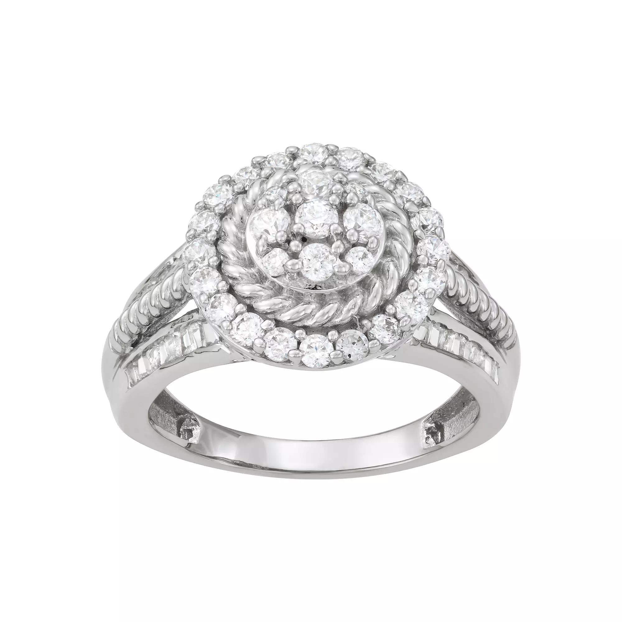 Jewelexcess Sterling Silver 1 Carat T.W. Diamond Ring, Women's, Size: 7, Silver Tone Product Image