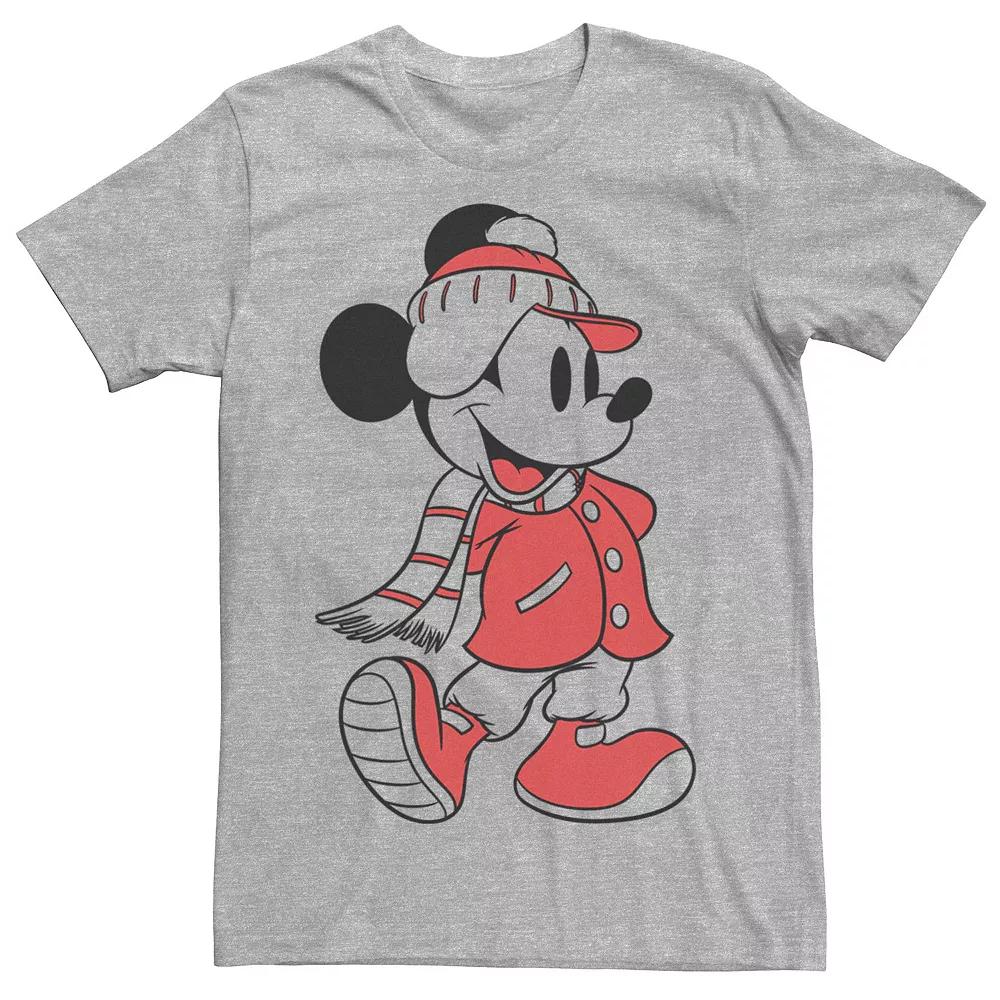 Disney's Mickey Mouse Christmas Outline Men's Tee, Size: 3XL, Athletic Grey Product Image