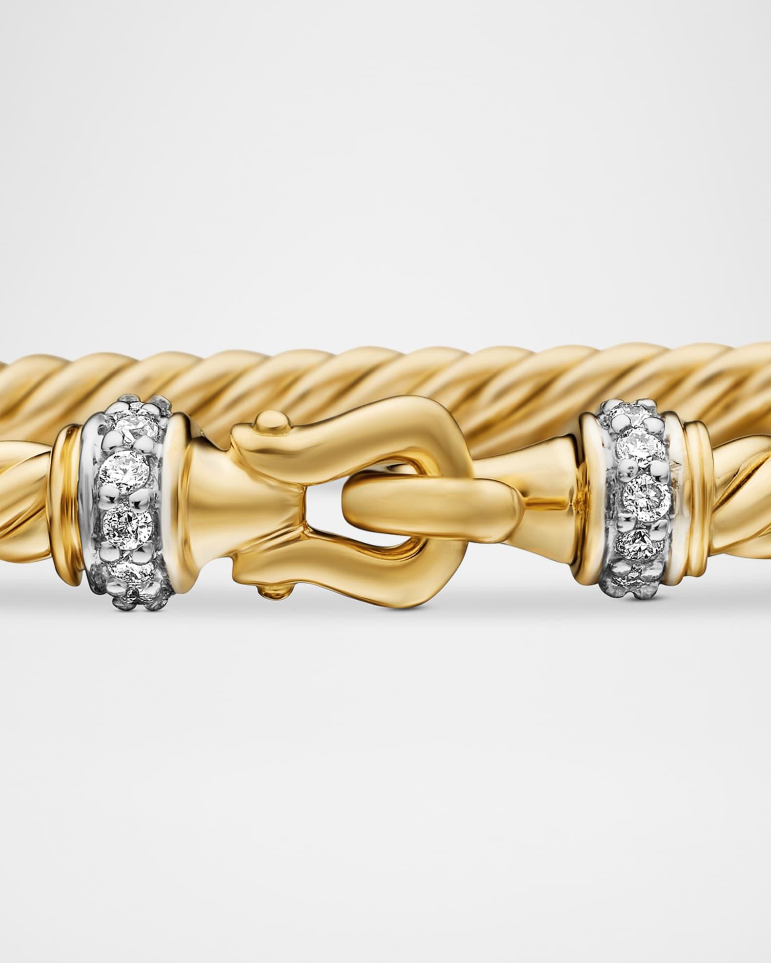 Cable Bracelet with Gemstone in Silver with 14K Gold, 5mm Product Image