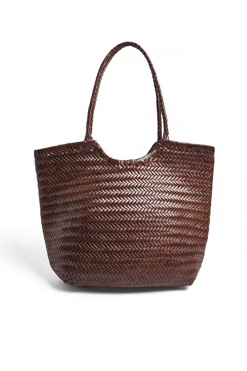 Woven Leather Tote Bag Product Image