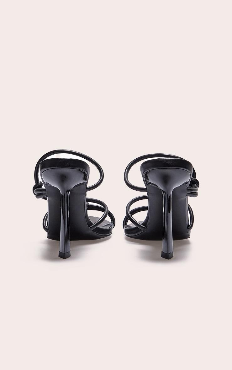 Black PU  Round Toe Heeled Mules Product Image