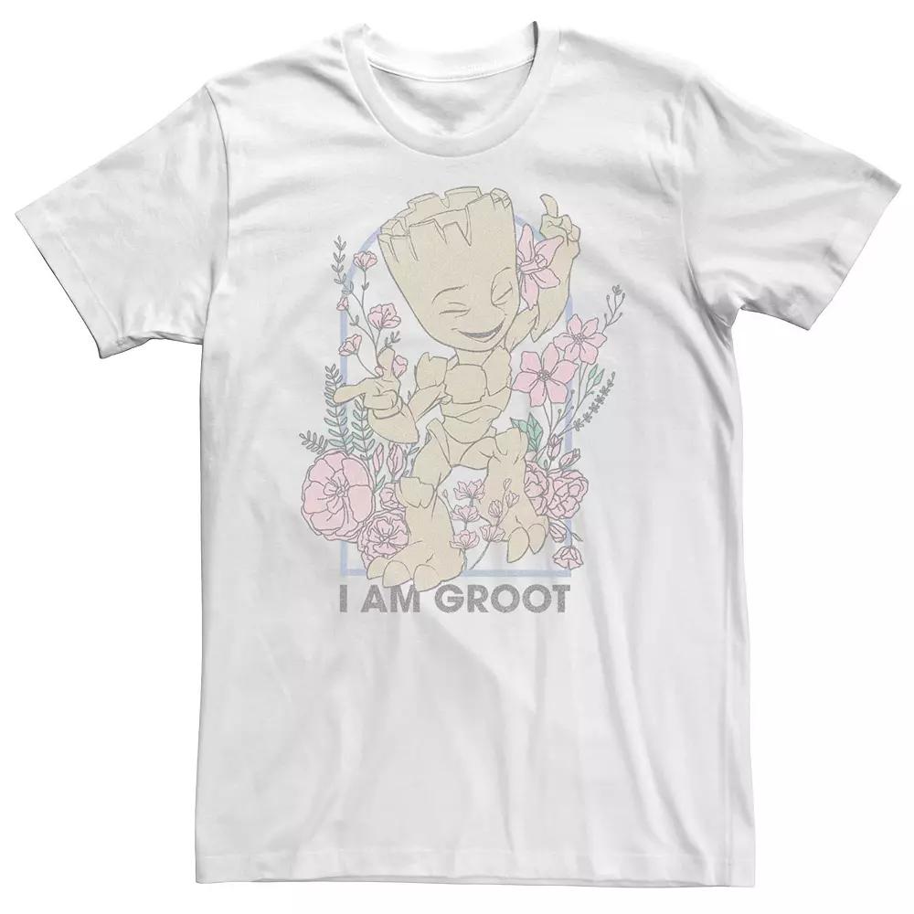 Big & Tall Marvel I Am Groot Floral Tee, Men's,  Product Image