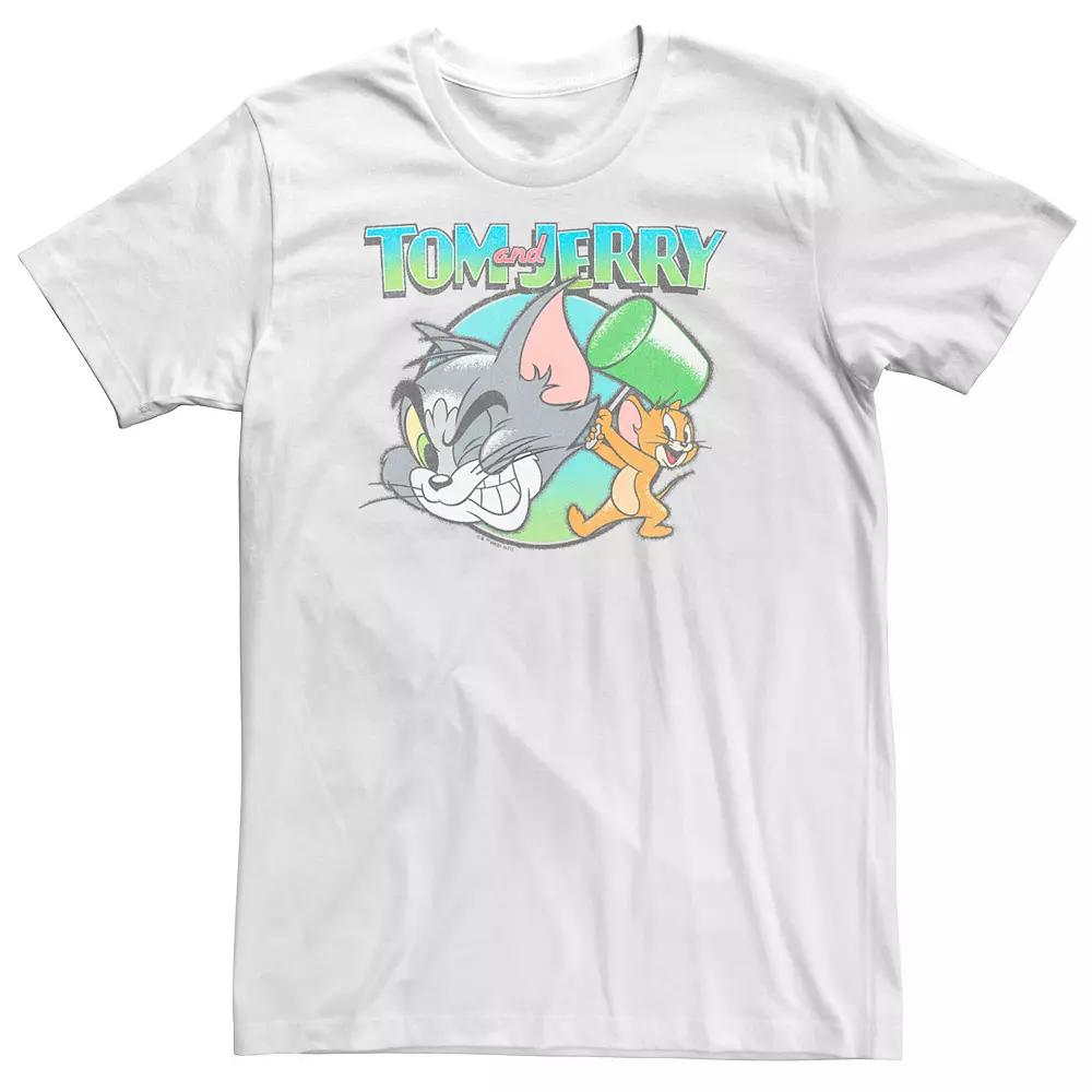 Big & Tall Tom And Jerry Cartoon Mallet Whack Tee, Men's,  Product Image