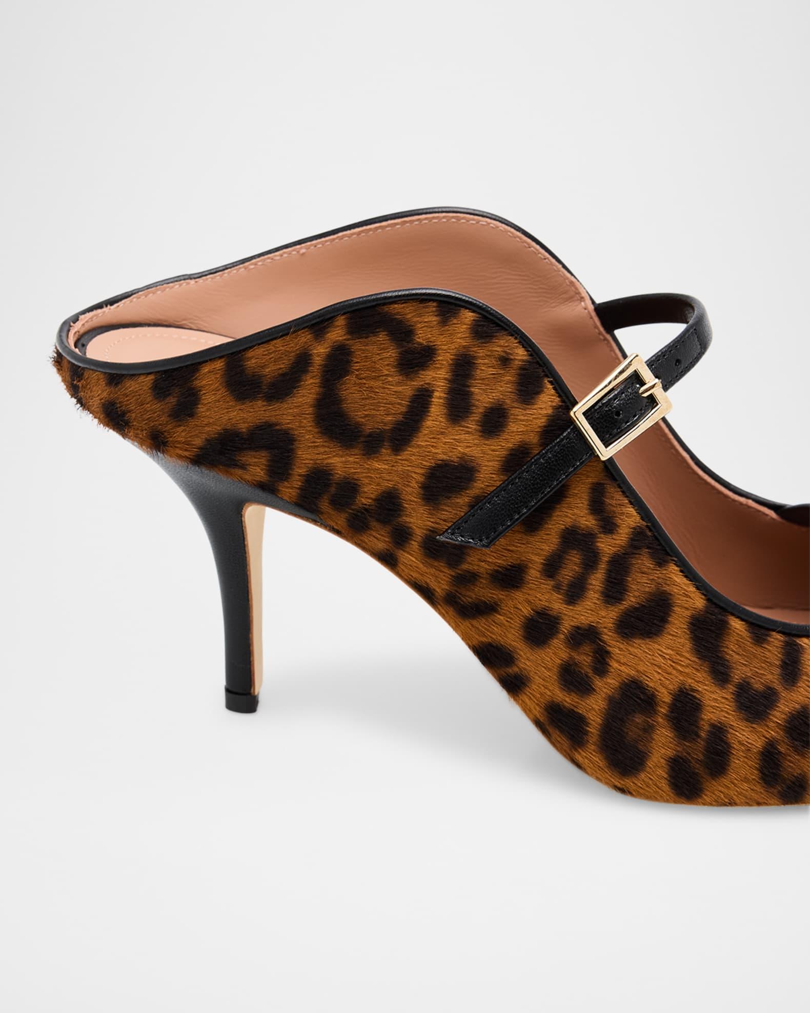 Gala Leopard-Printed Calf Hair Mule Pumps Product Image