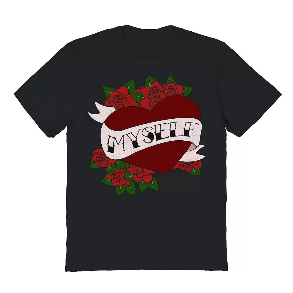 Men's Self Valentines Valentine's Graphic Tee, Size: Large, Black Product Image