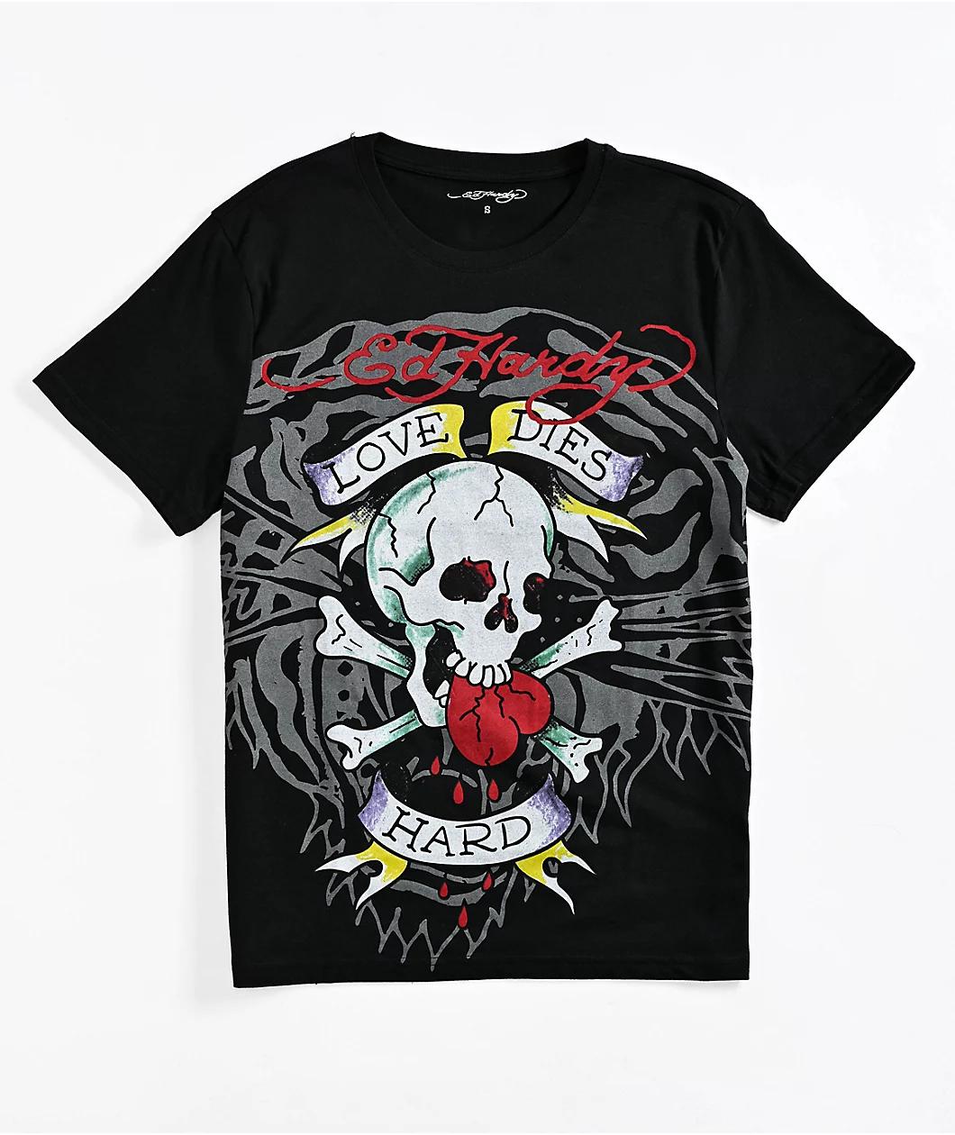 Ed Hardy Love Skull Black T-Shirt Product Image