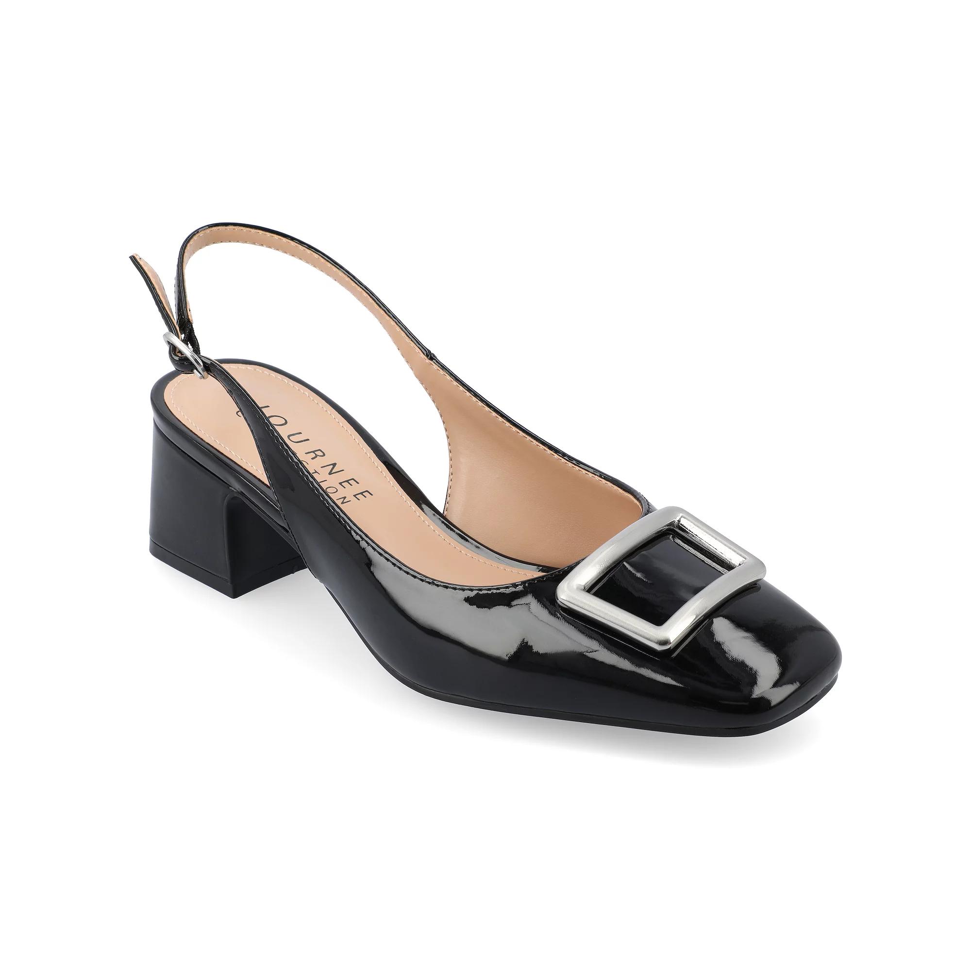 Journee Everlee Women's Sling Back Square Toe Pumps,  Product Image