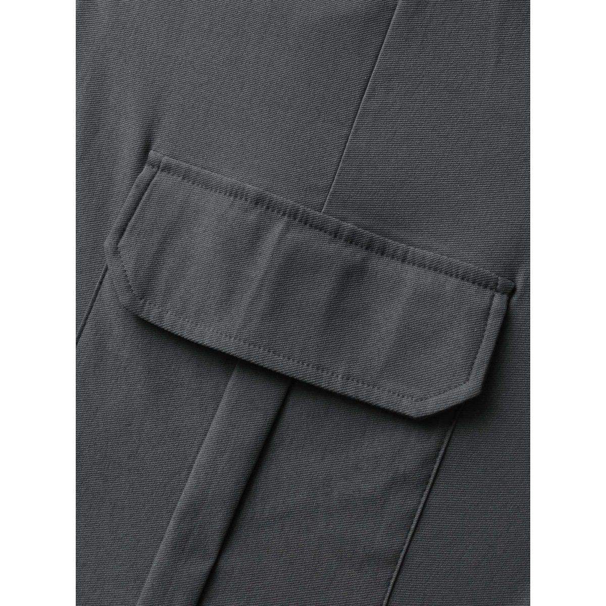 Plus Size Solid Elastic Waist Patched Pocket Pants Women DimGray Casual Loose Mid Rise Everyday Pants BloomChic 26/4X Product Image