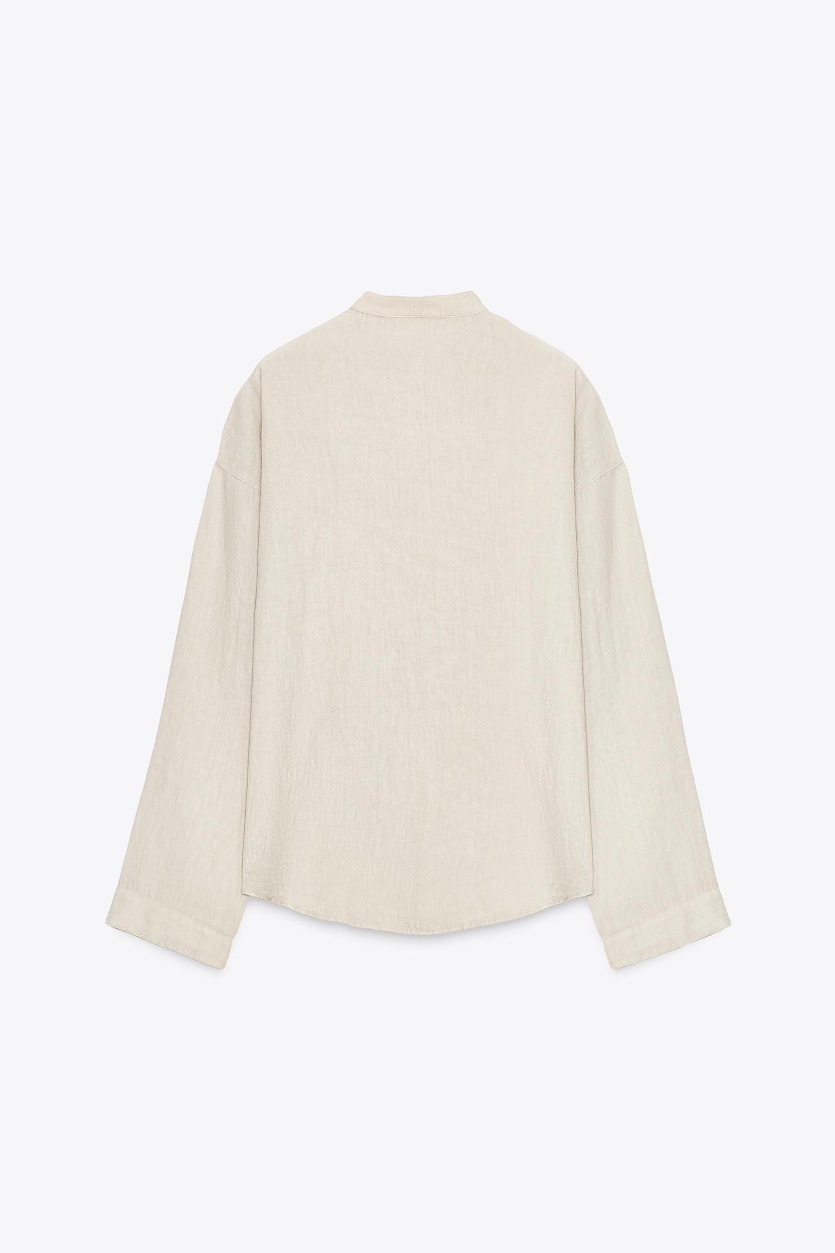 100% LINEN OVERSHIRT ZW COLLECTION Product Image