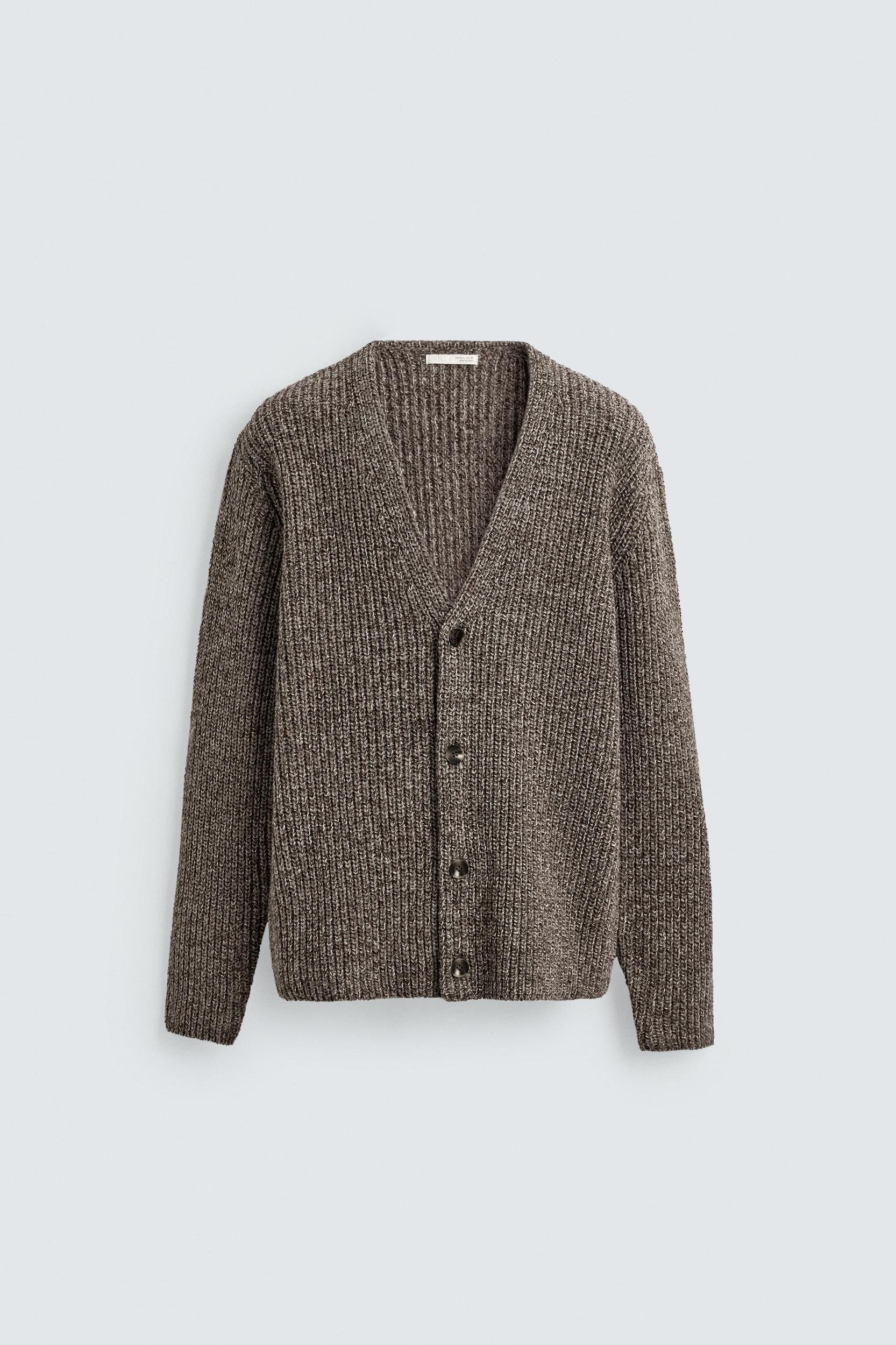 RIBBED TEXTURED CARDIGAN Product Image