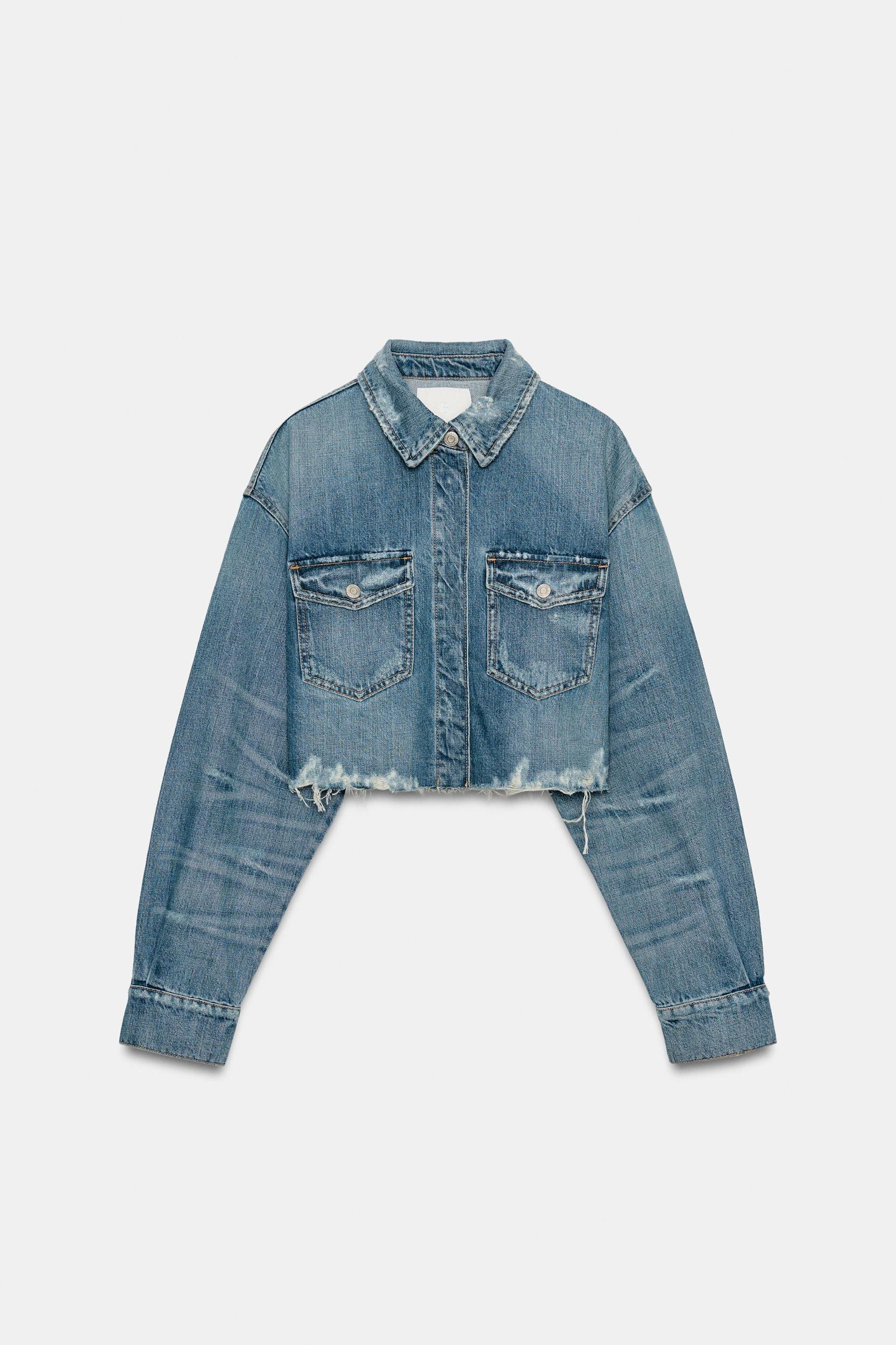 TRF CROP DENIM OVERSHIRT Product Image