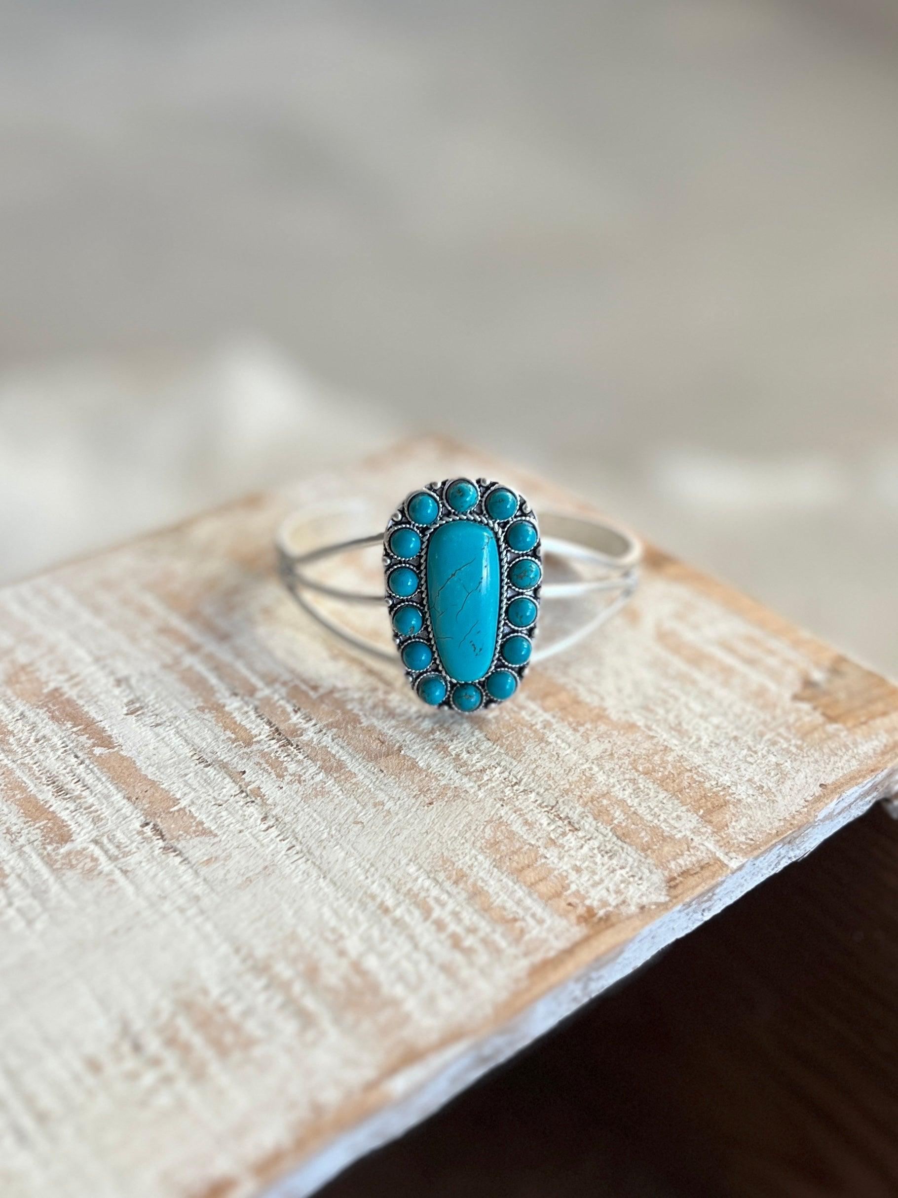 Turquoise Squash Blossom Cuff Bracelet Product Image