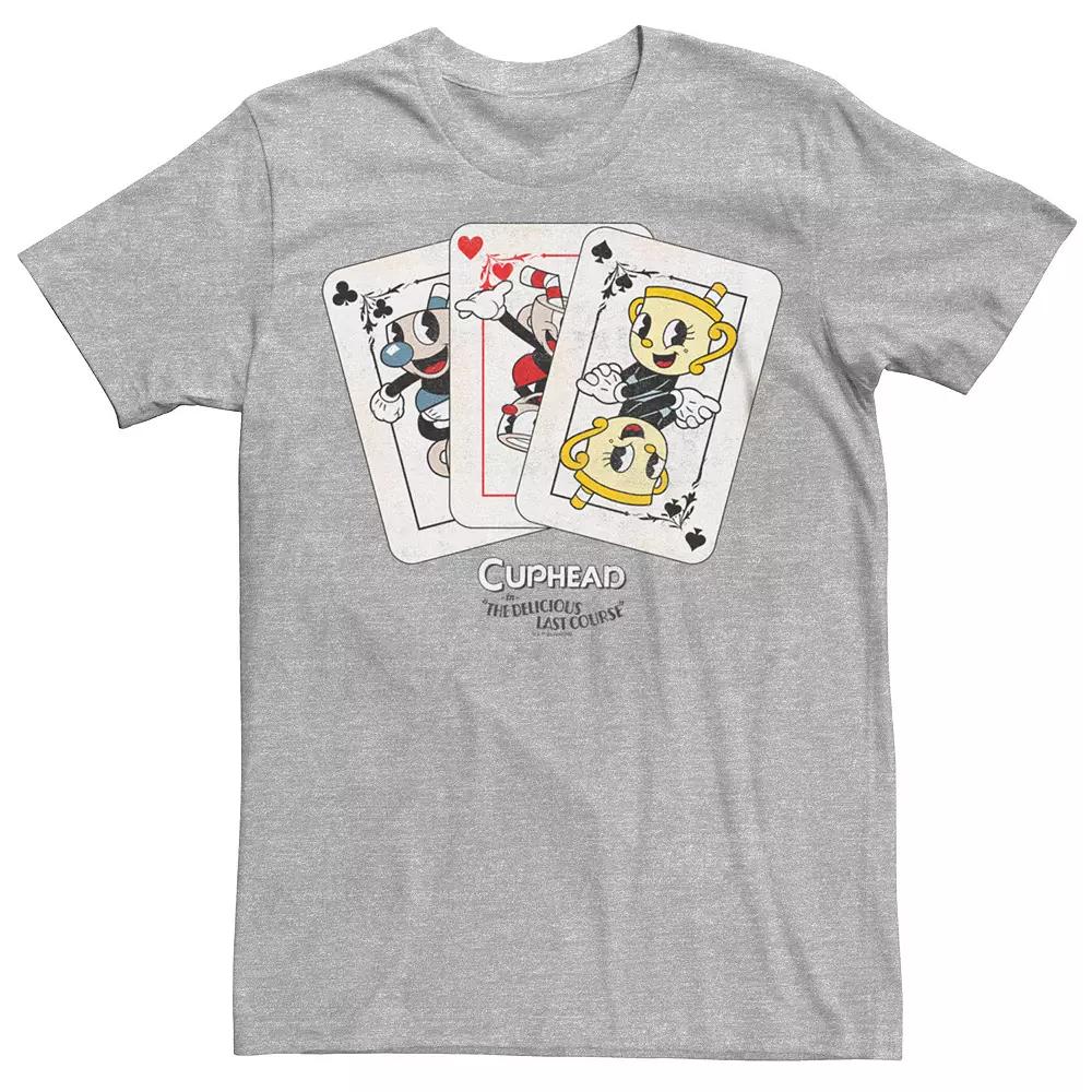 Men's Cuphead Characters Poker Cards Graphic Tee,  Product Image
