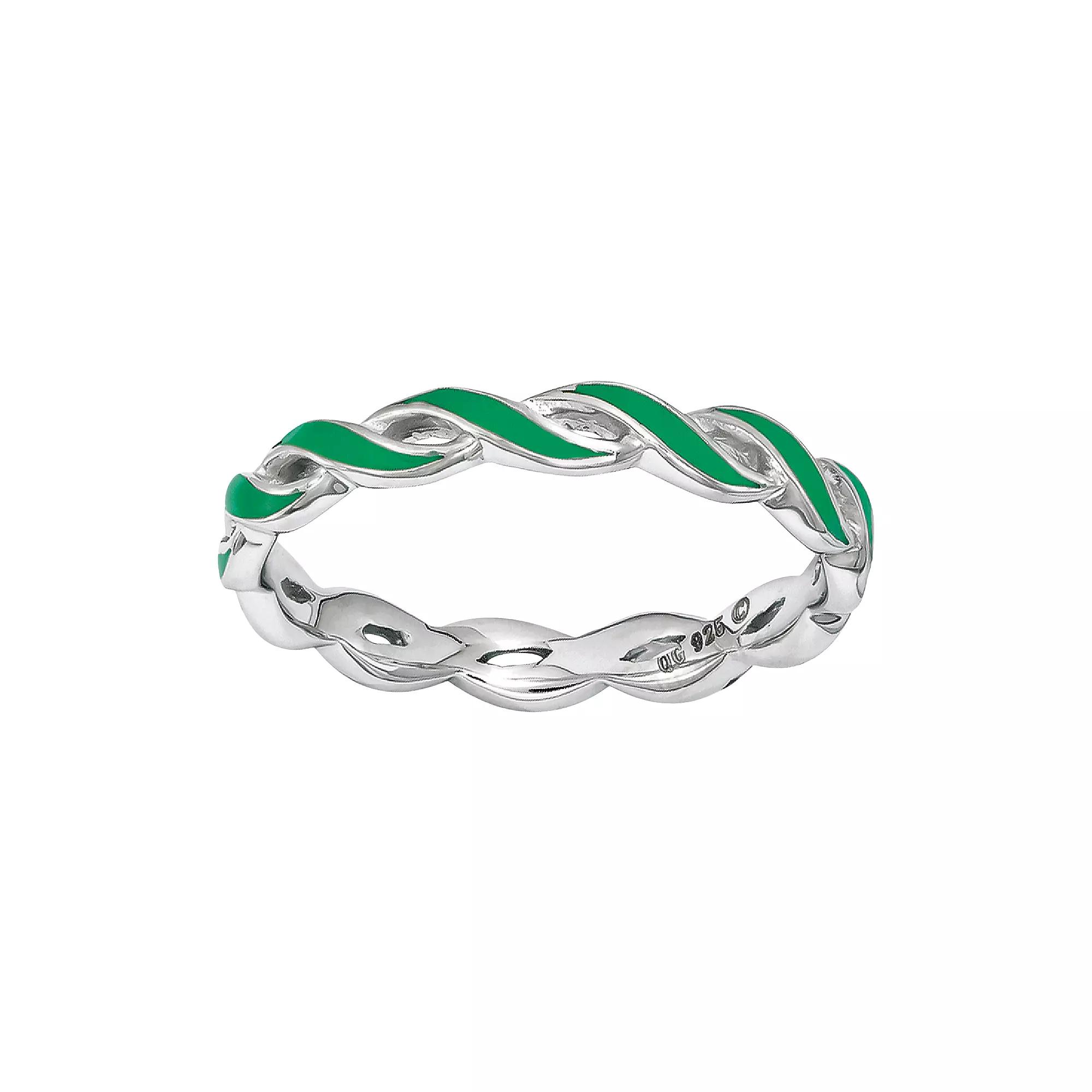 Stacks & Stones Sterling Silver Stack Ring, Women's, Size: 8, Green Product Image