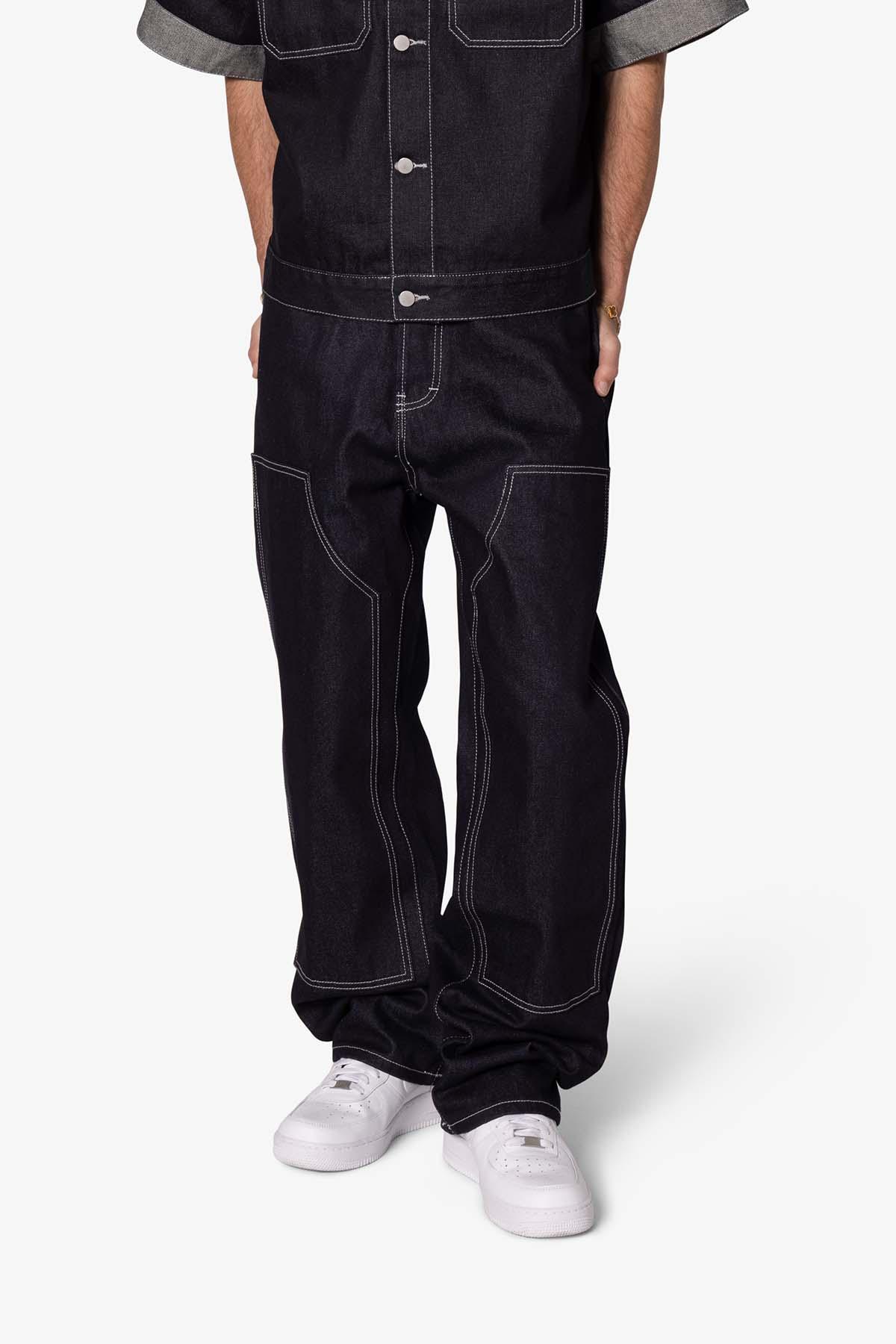 Ultra Baggy Raw Work Denim - Blue Product Image