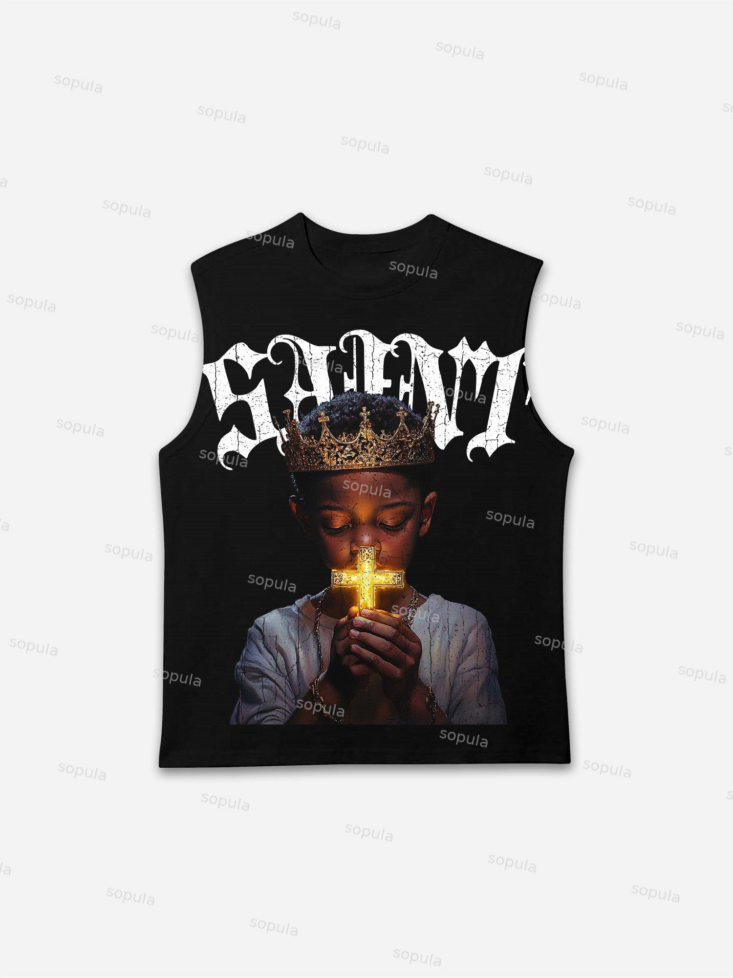 Saint Prayer Graphic Print Tank Top Product Image