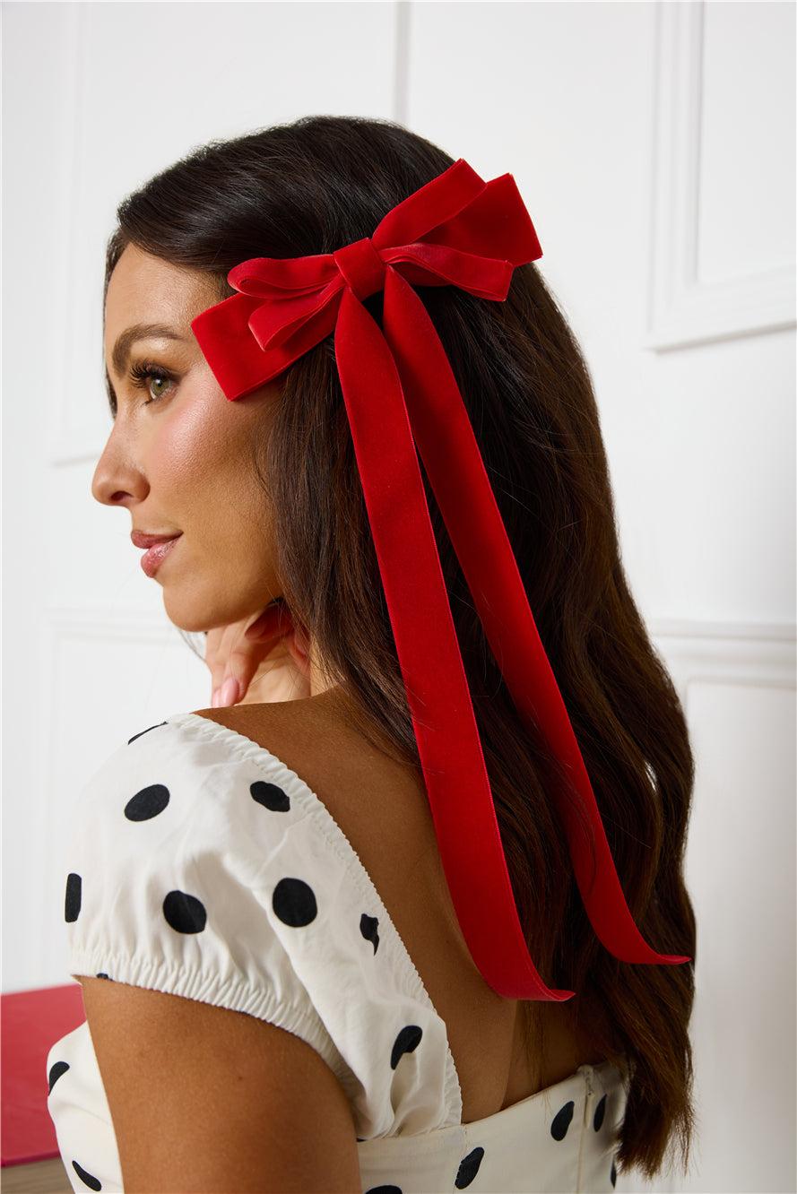 Extravagant Bow Hair Clip Red Product Image