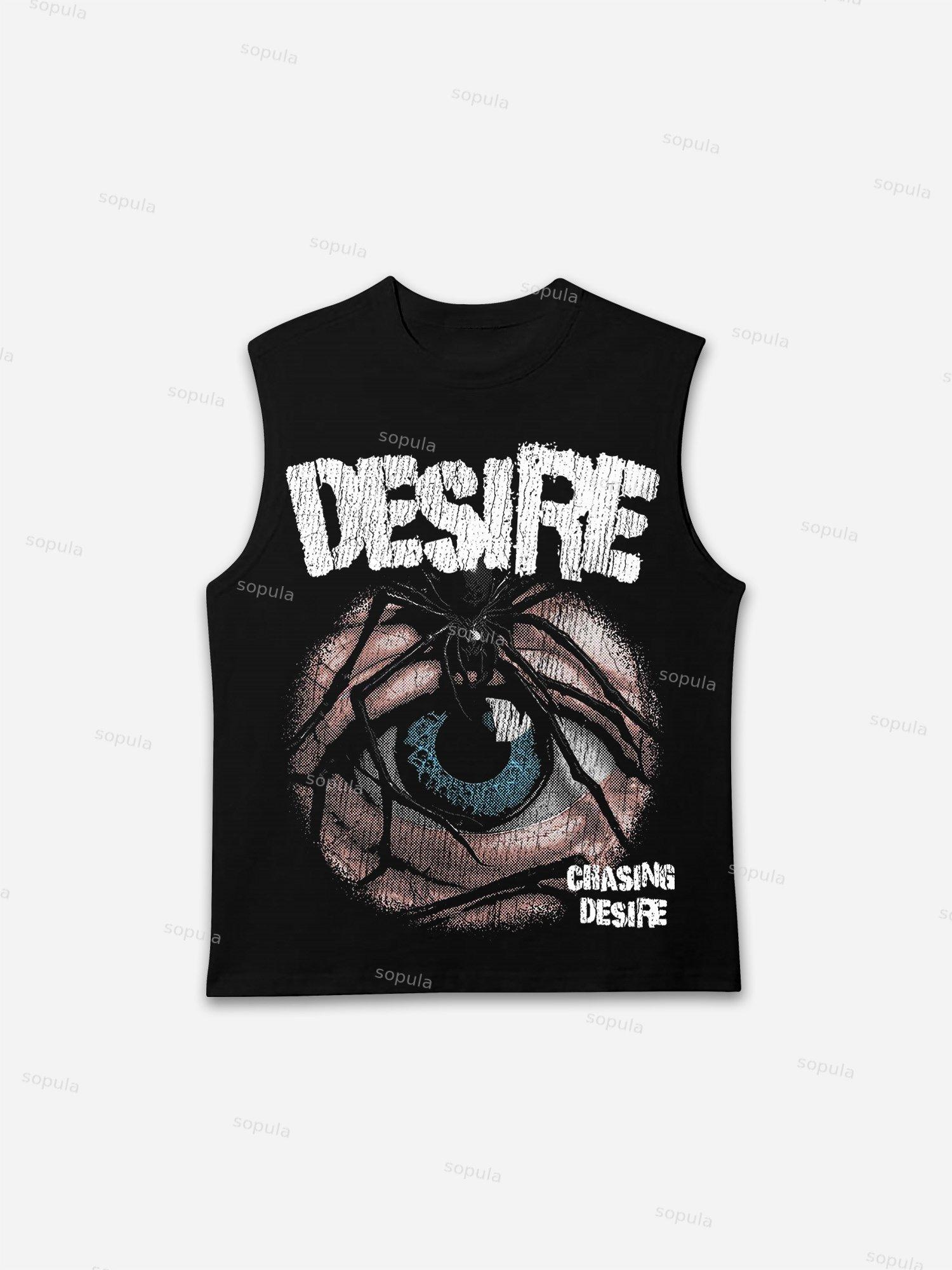 Spider Covering Eyes Print Tank Top Product Image