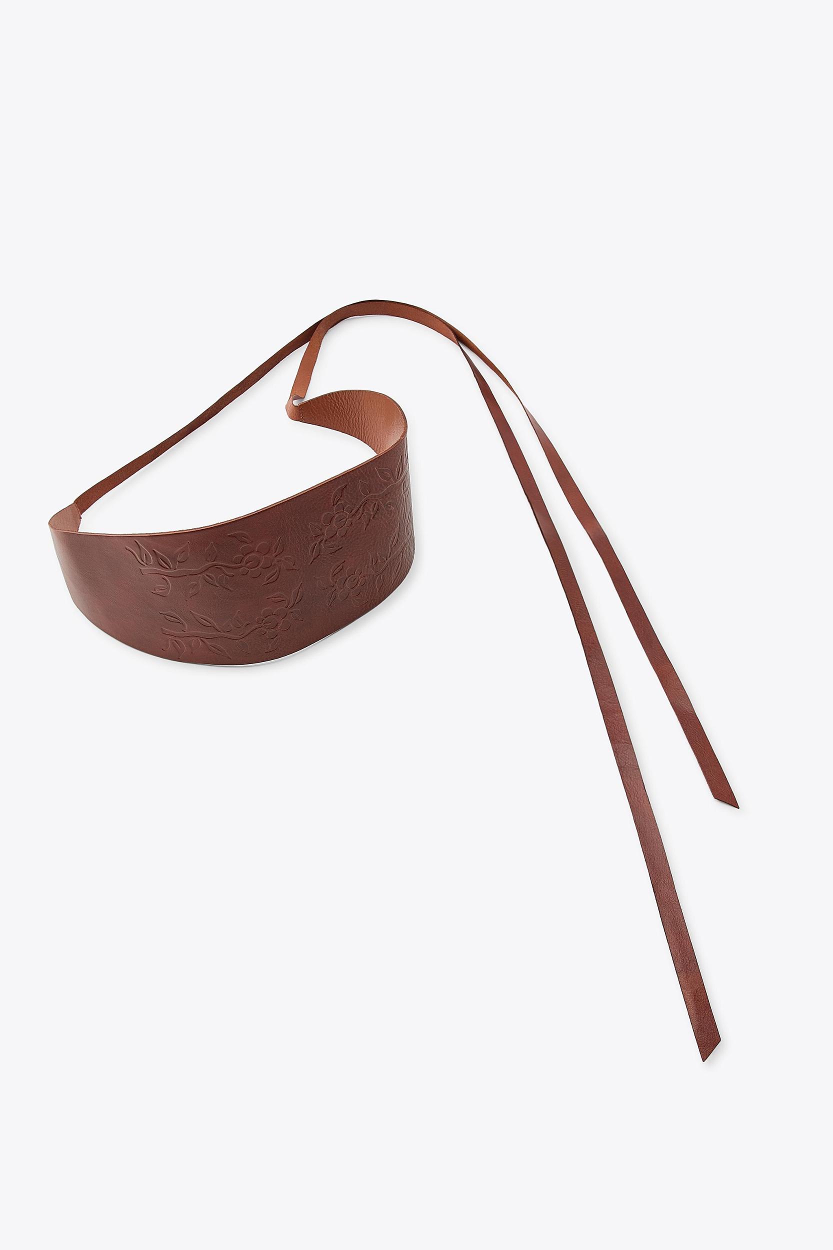 TIED LEATHER SASH BELT Product Image