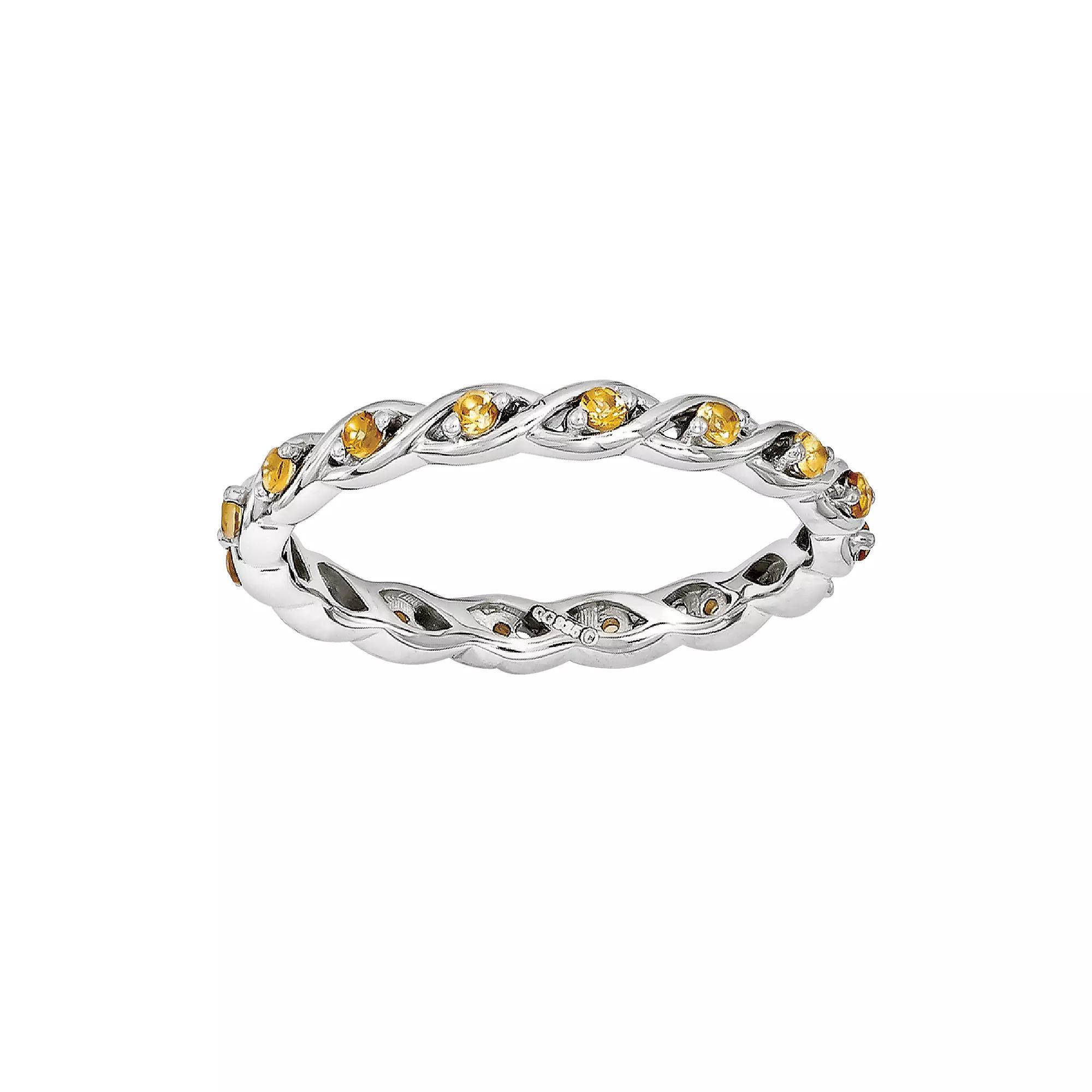 Stacks & Stones Sterling Silver Citrine Stack Ring, Women's, Size: 6, Orange Product Image