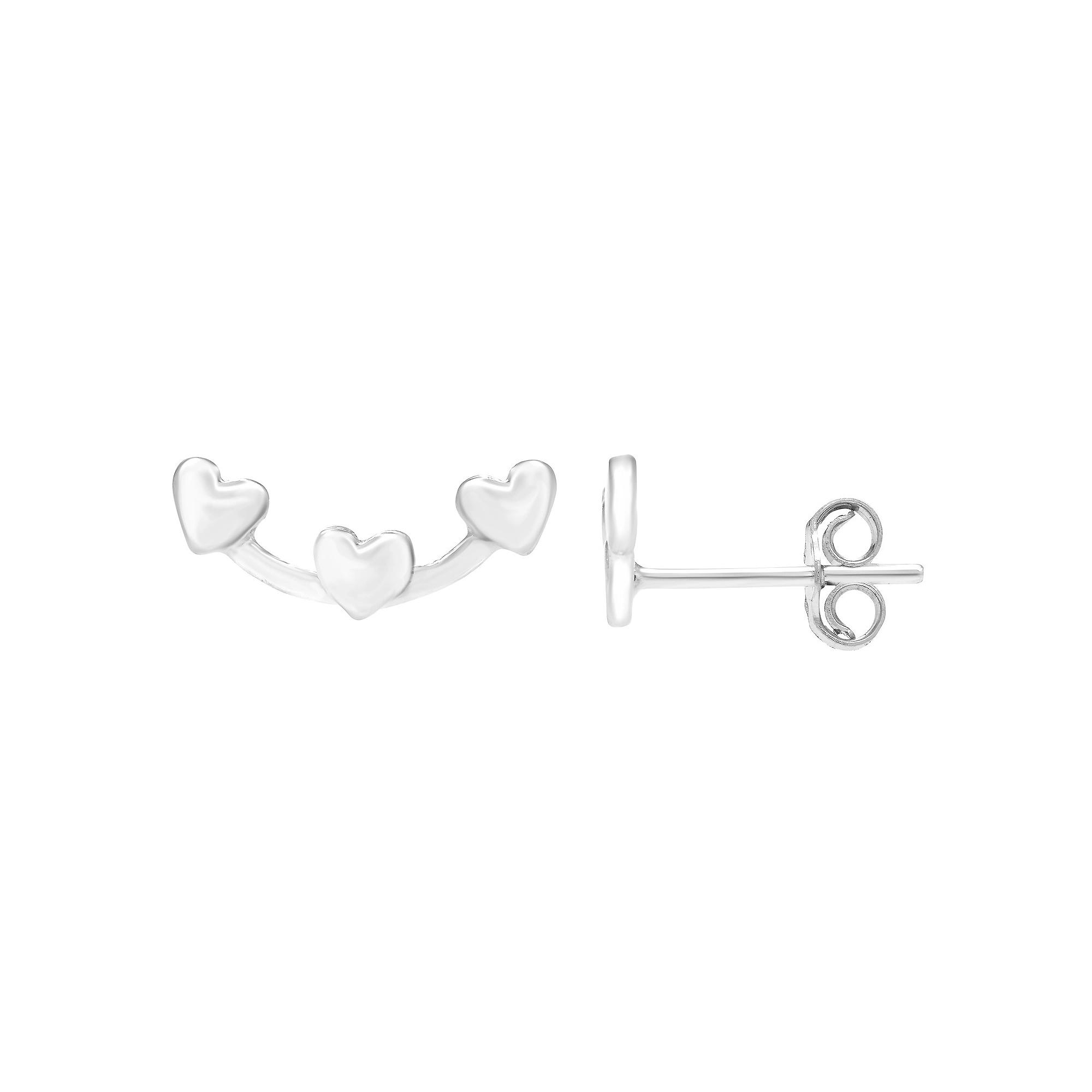 A&M Sterling Silver Triple Heart Earrings, Women's Product Image