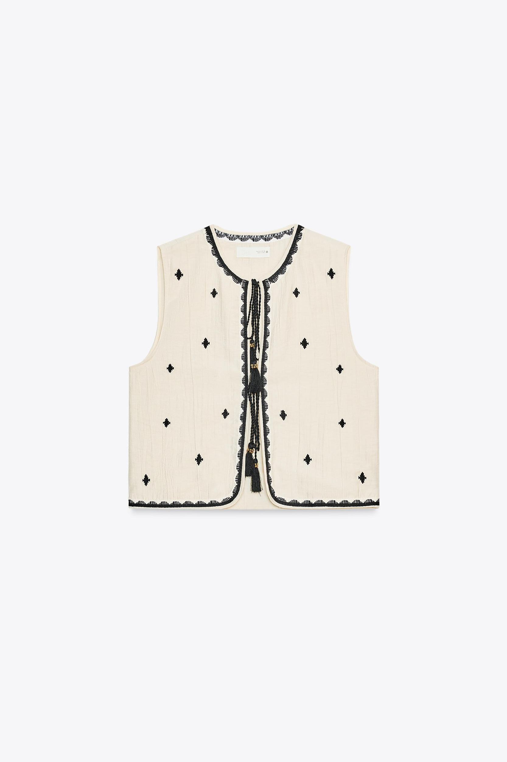 EMBROIDERED TASSEL VEST Product Image