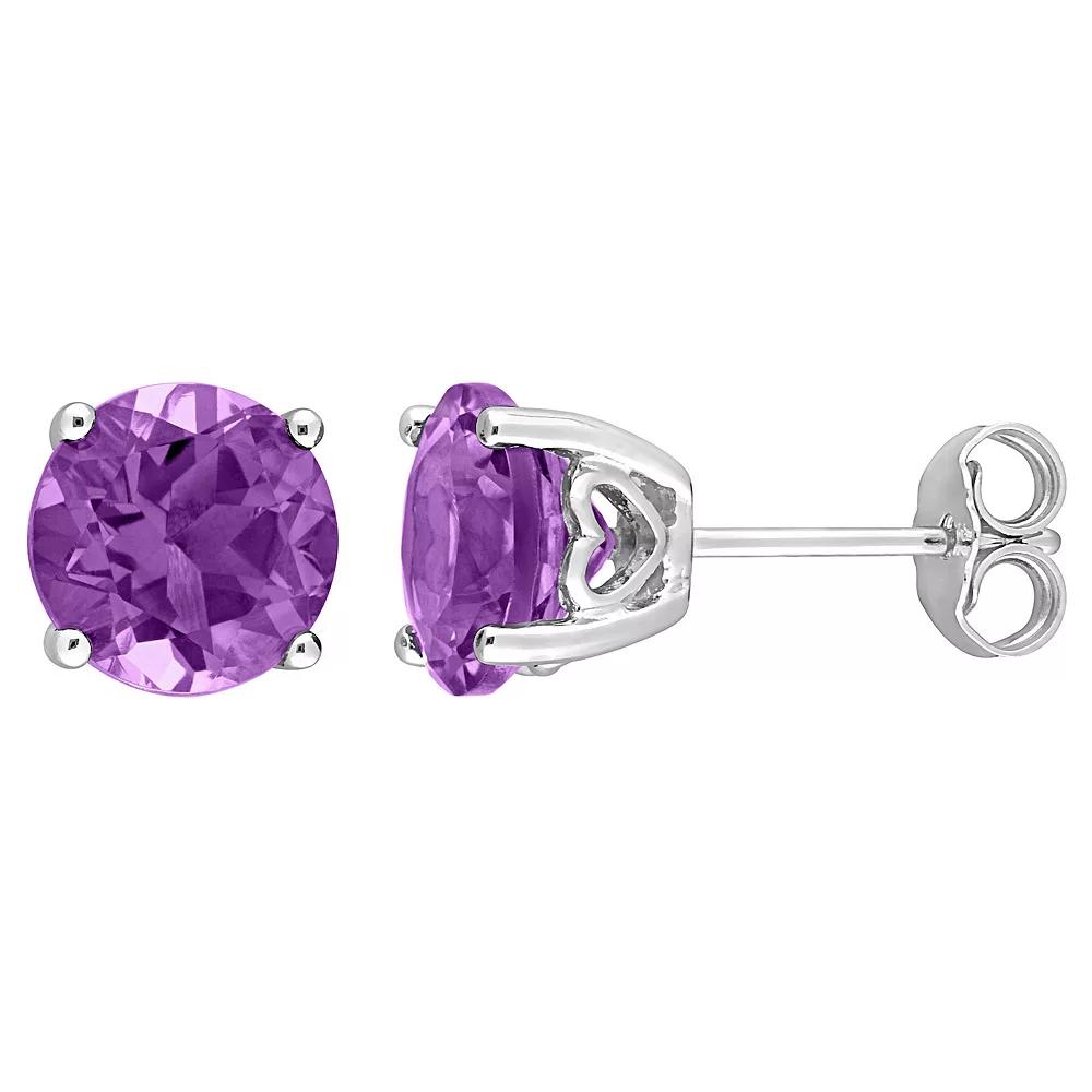 Stella Grace Sterling Silver & Gemstone Round Stud Earrings, Women's, Purple Product Image