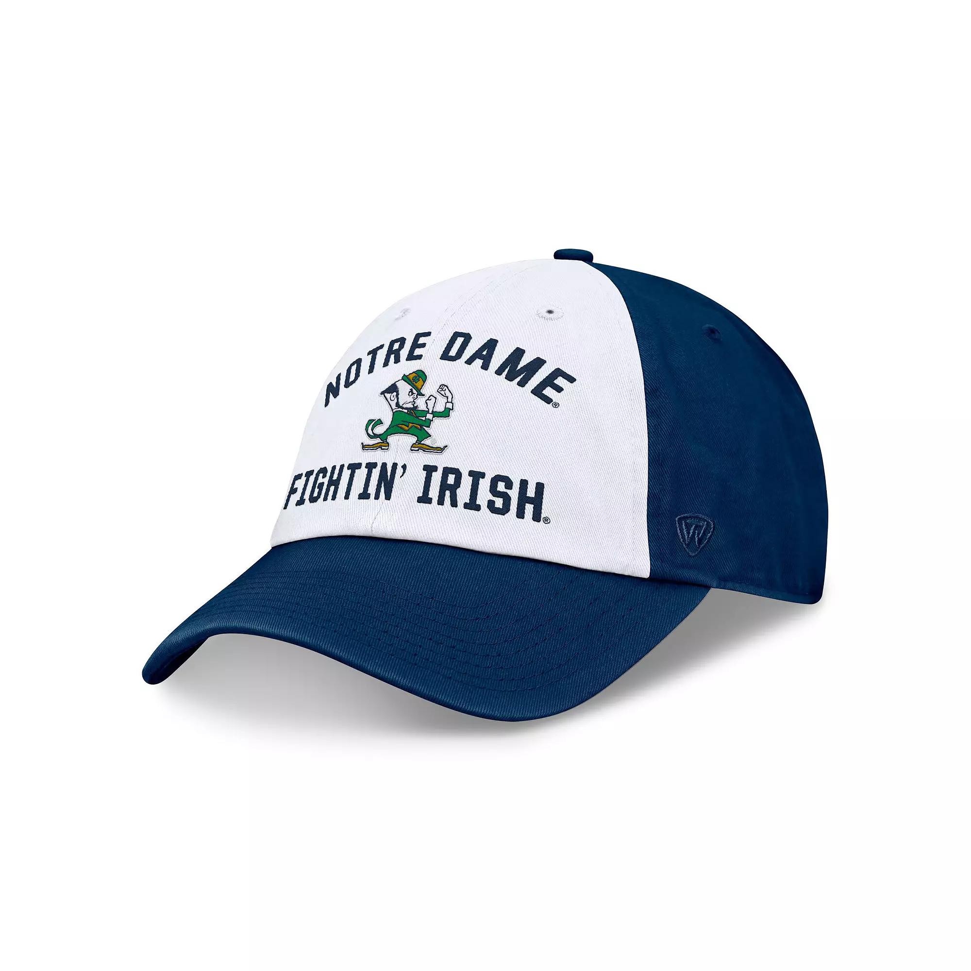 Men's Top of the World White/Navy Notre Dame Fighting Irish Heritage Weston Adjustable Hat Product Image