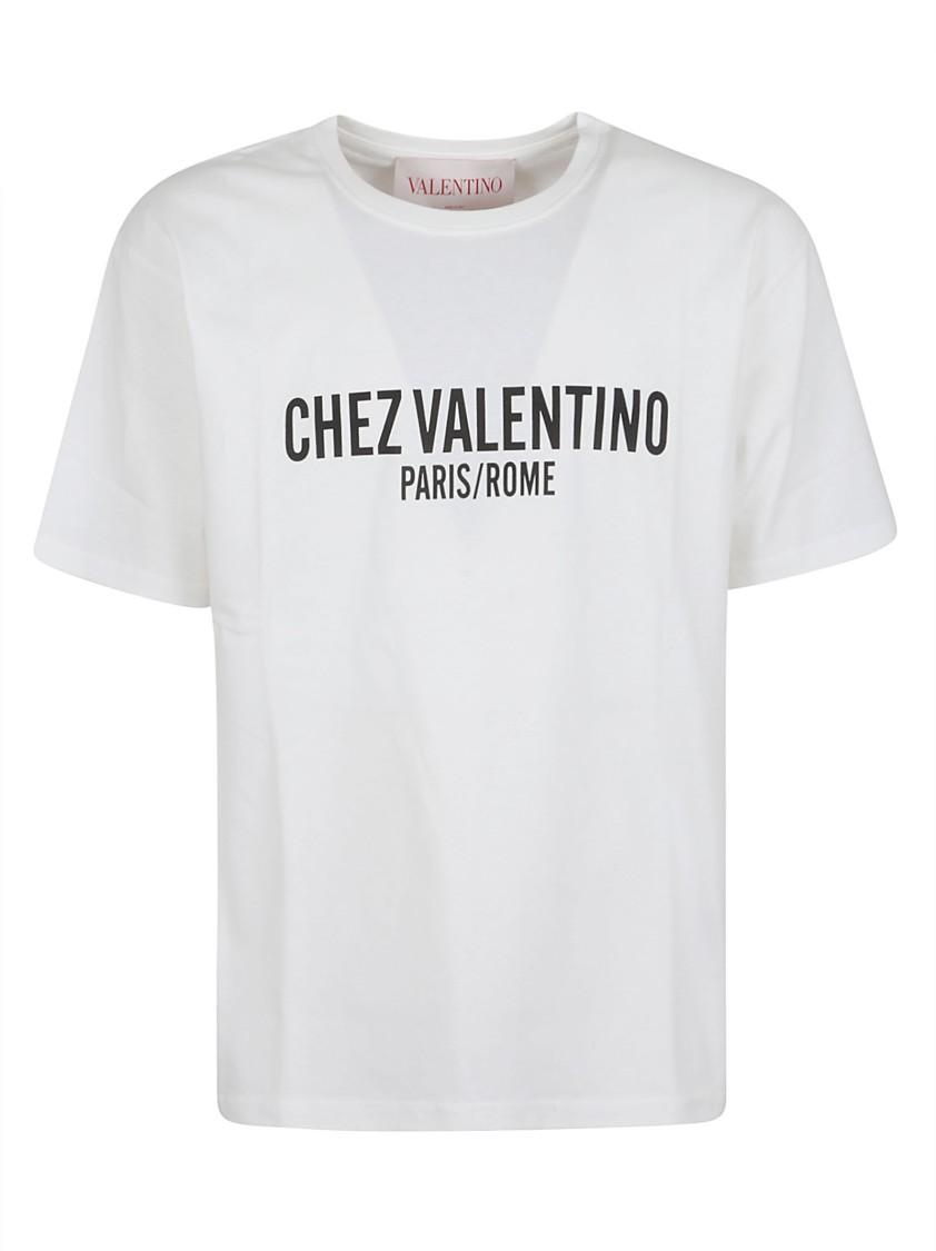 VALENTINO Cotton Crew Neck T-shirt With Graphic Print In White Product Image