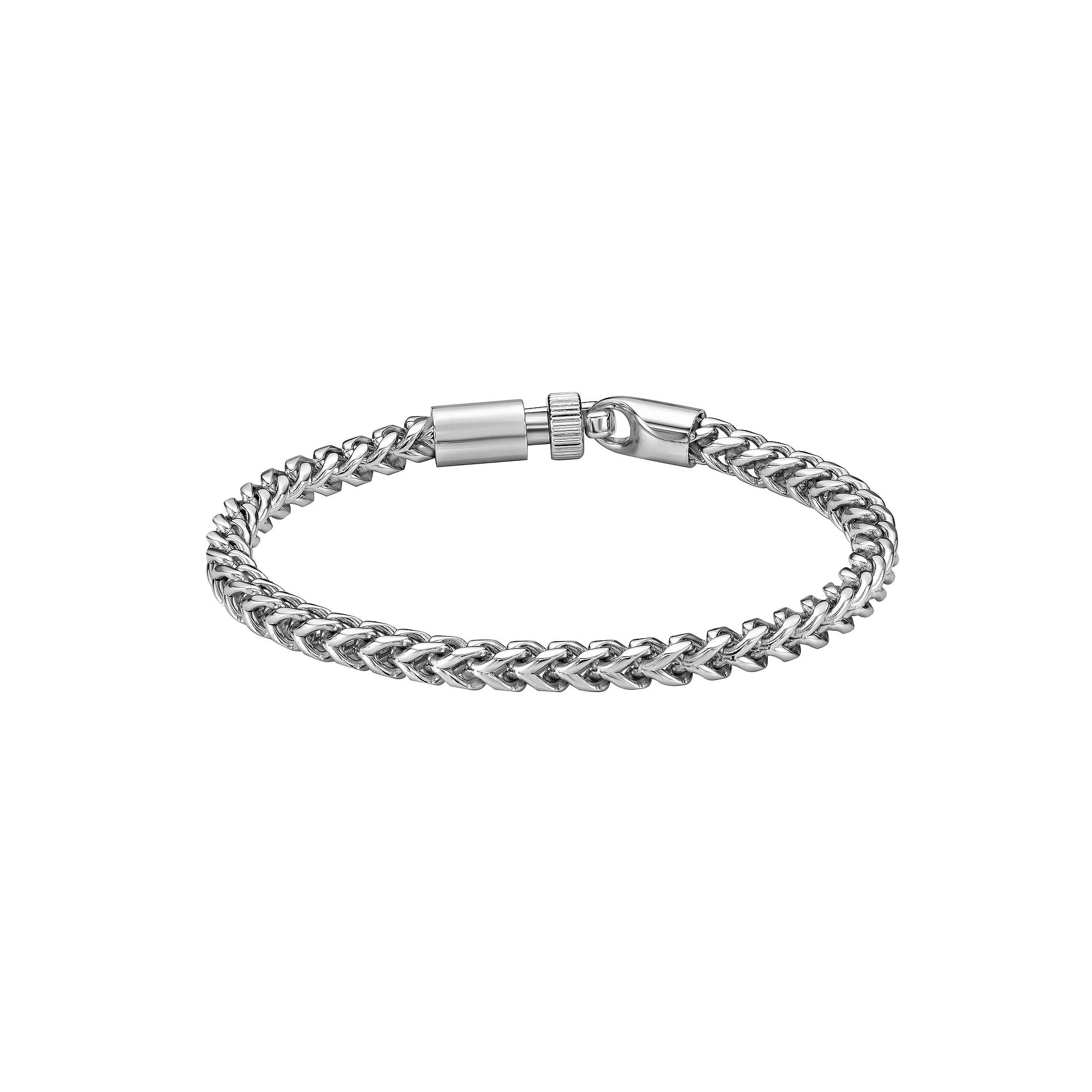 LYNX Men's Stainless Steel Foxtail Chain Bracelet, Size: 8.5" Product Image