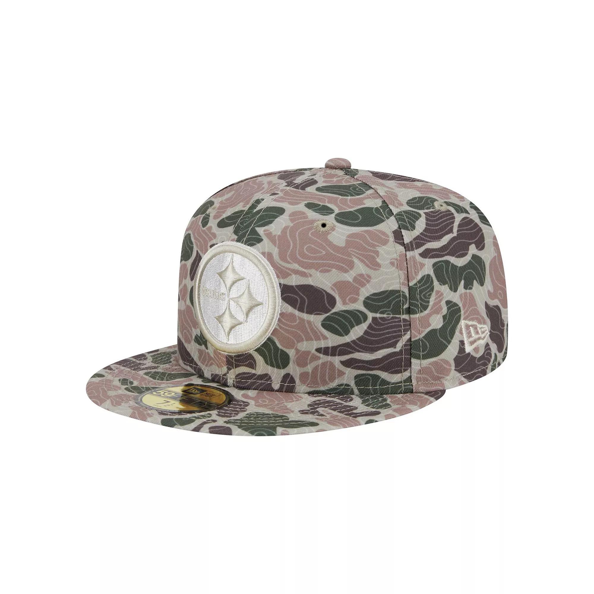 Men's New Era  Pittsburgh Steelers Geo Camo 59FIFTY Fitted Hat, Size: 7 1/8, Green Product Image