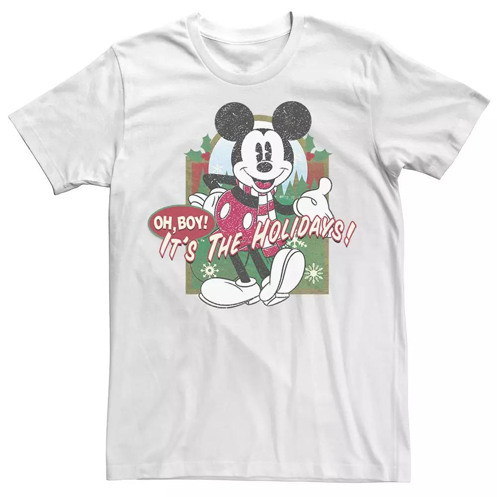 Disney's Mickey Mouse Oh Boy It's The Holidays Christmas Men's Tee,  Product Image
