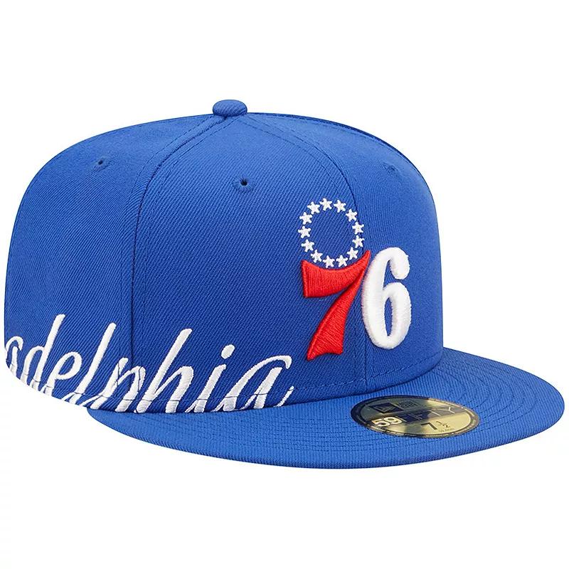 Men's New Era Royal Philadelphia 76ers Side Split 59FIFTY Fitted Hat, 76r Blue Product Image