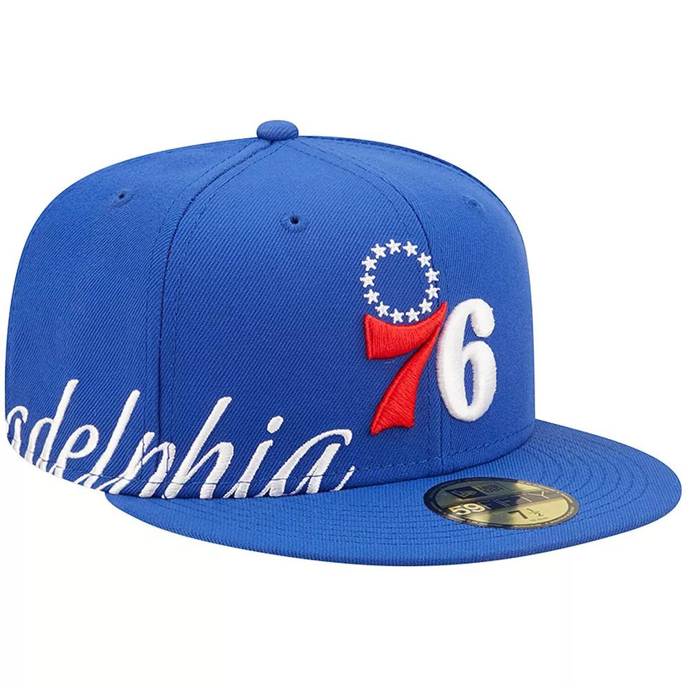 Men's New Era Royal Philadelphia 76ers Side Split 59FIFTY Fitted Hat, 76r Blue Product Image