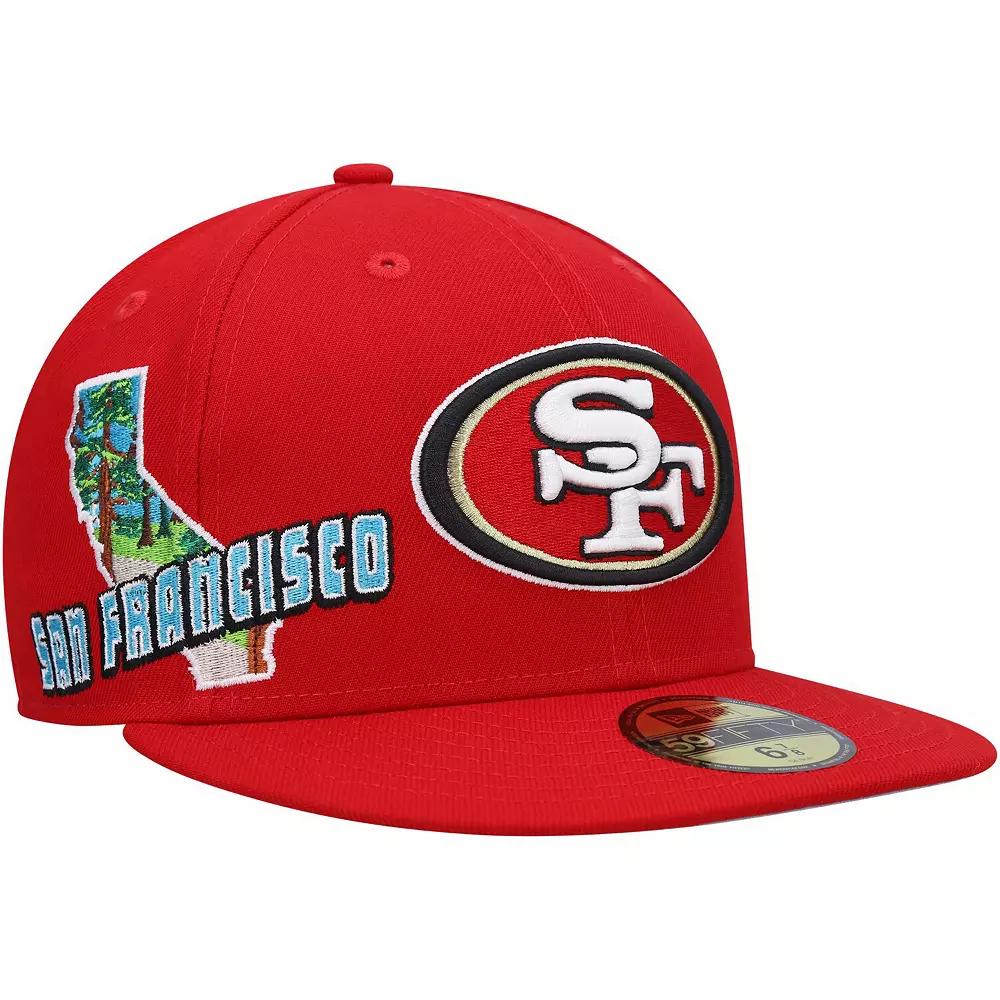 Men's New Era Scarlet San Francisco 49ers Stateview 59FIFTY Fitted Hat,  Product Image