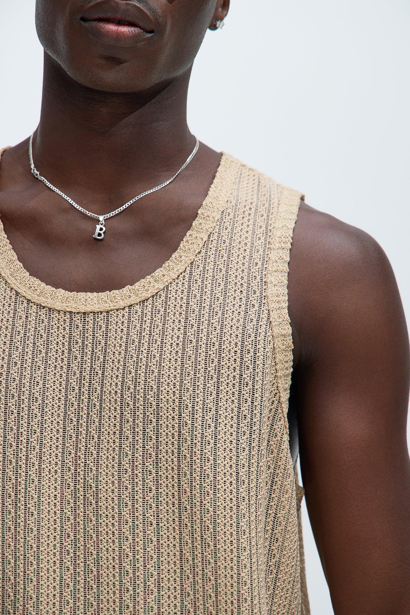 Brannen Textured Relaxed Tank - Tan Product Image
