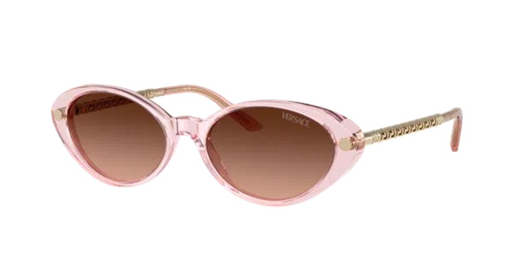 VERSACE Womens Pink Ve4469 Oval-frame Acetate And Metal Sunglasses In Brown Product Image