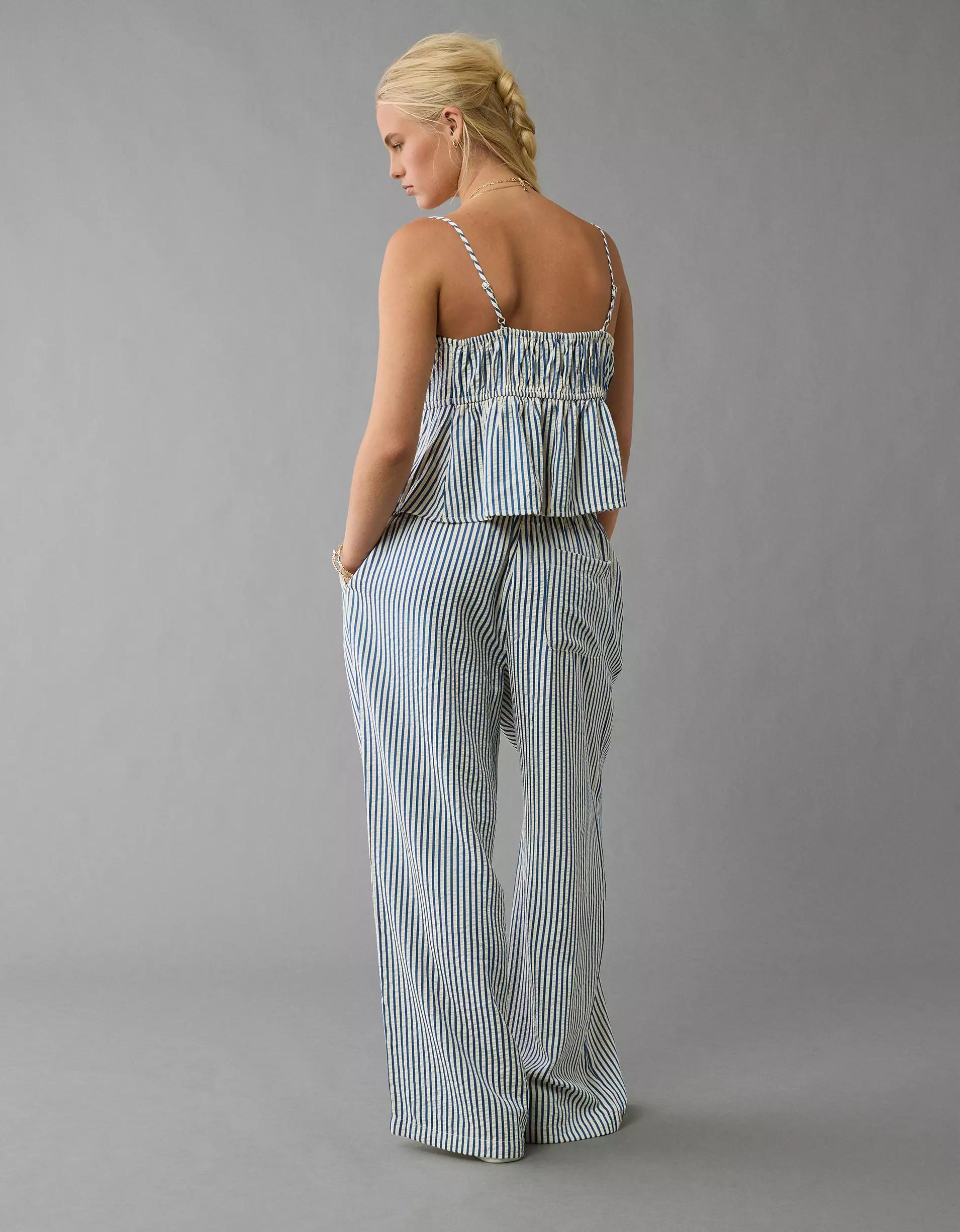 AE High-Waisted Seersucker Pant Product Image