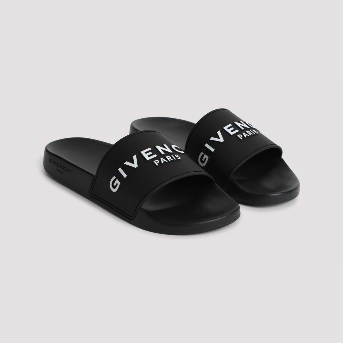 Black Logo-Print Pool Slides Product Image