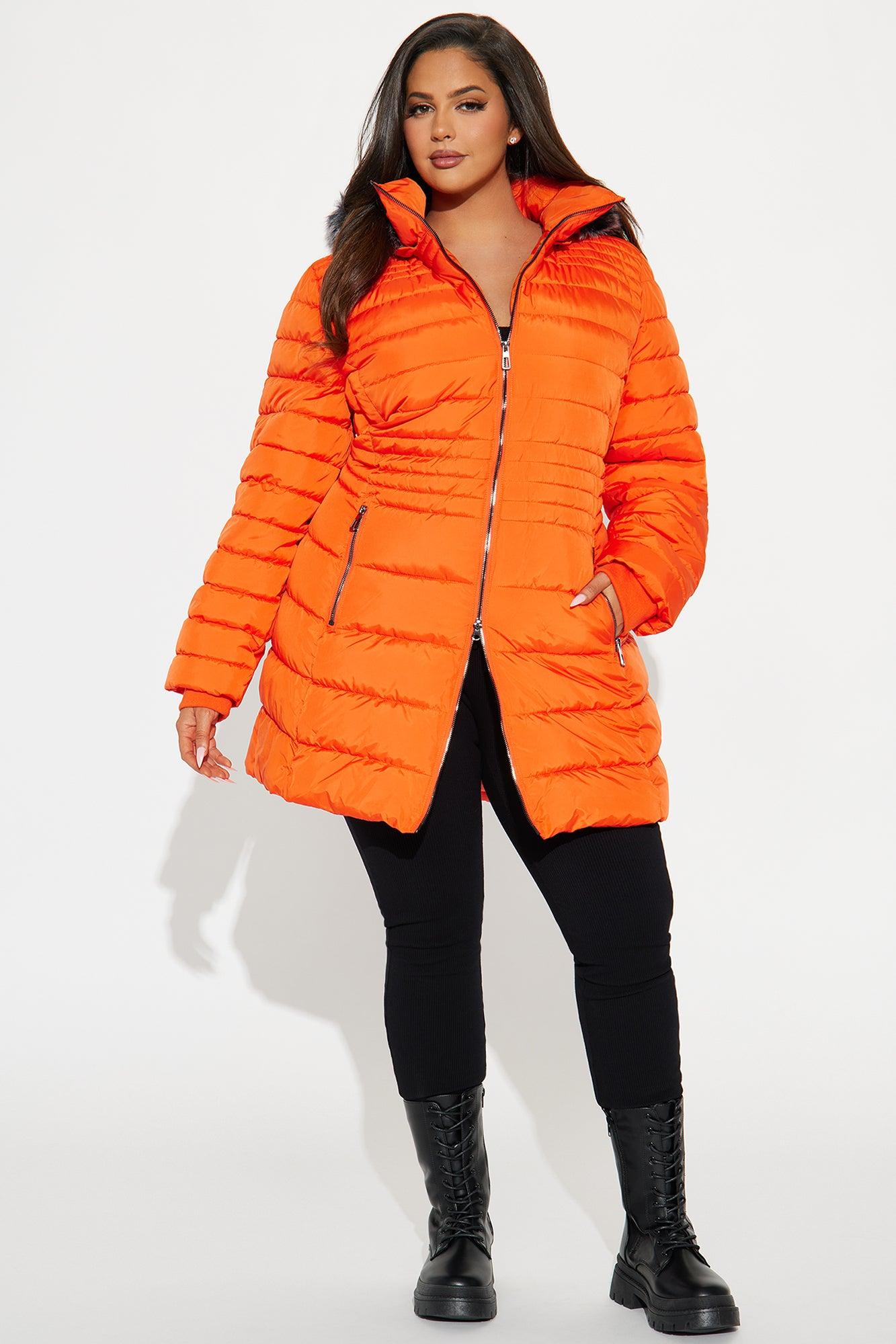 Caught In The Cold Puffer Coat - Orange Product Image