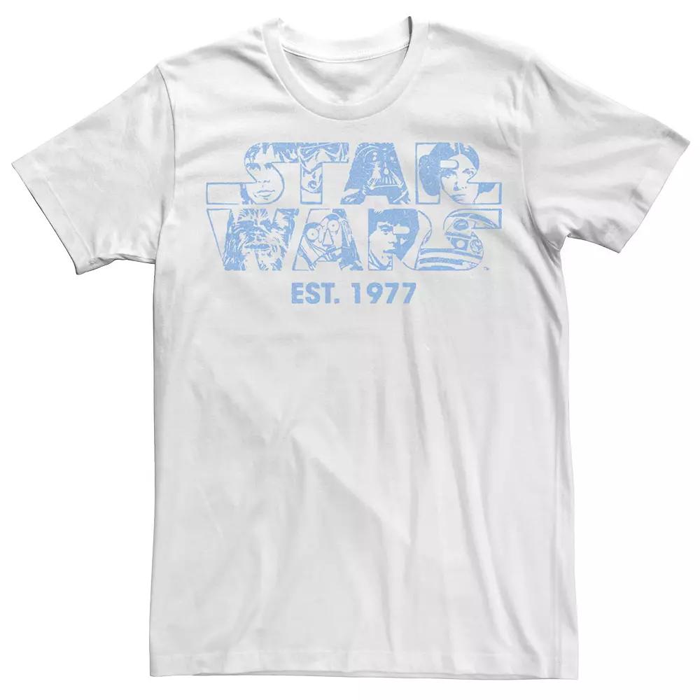 Men's Star Wars Logo Faces Group Shot Tee, Size: Small, White Product Image