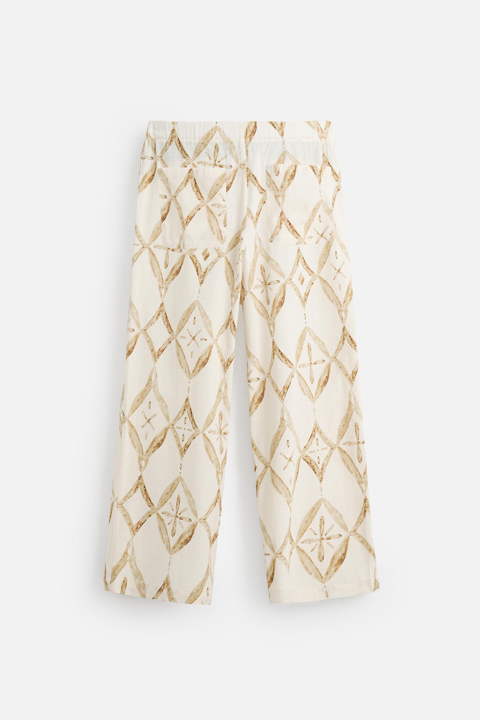 GEOMETRIC PRINT RELAXED FIT PANTS Product Image