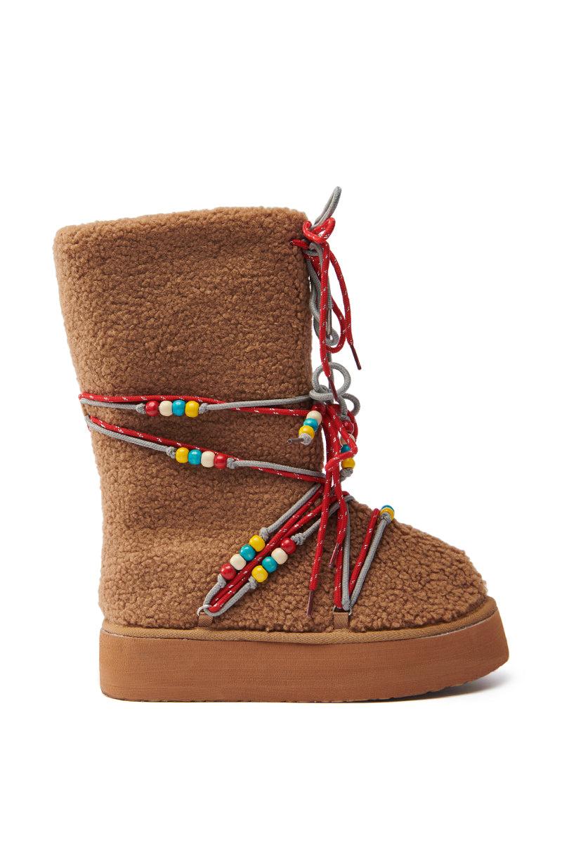 TIGHTROPES CHESNUT SHERPA WITH BEADS FLAT BOOTIE Product Image