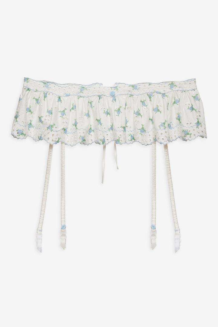 Budding Blossom Garter Belt — White Product Image