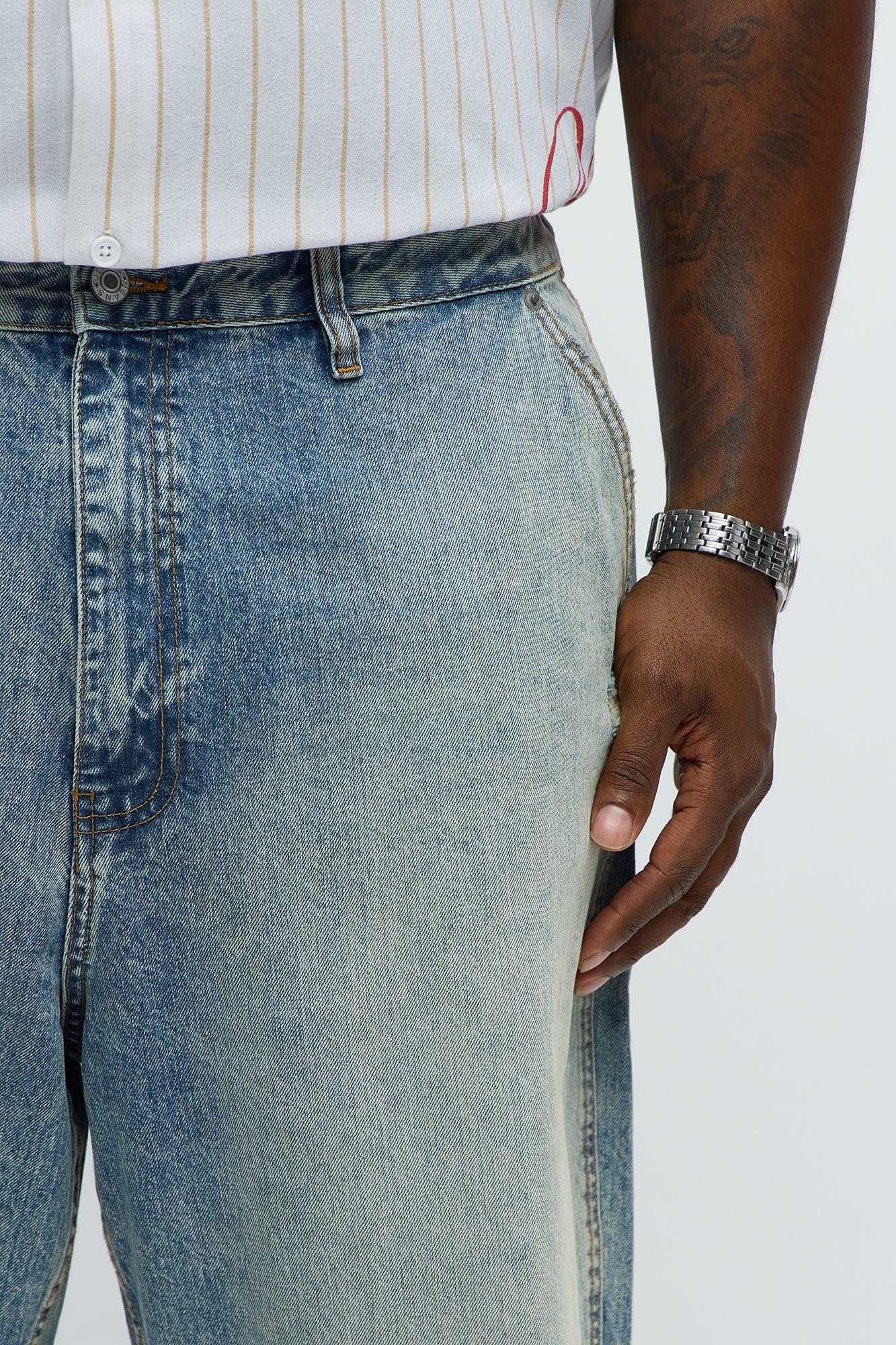 Baggy Be Conscious Distressed Jeans - Light Blue Wash Male Product Image