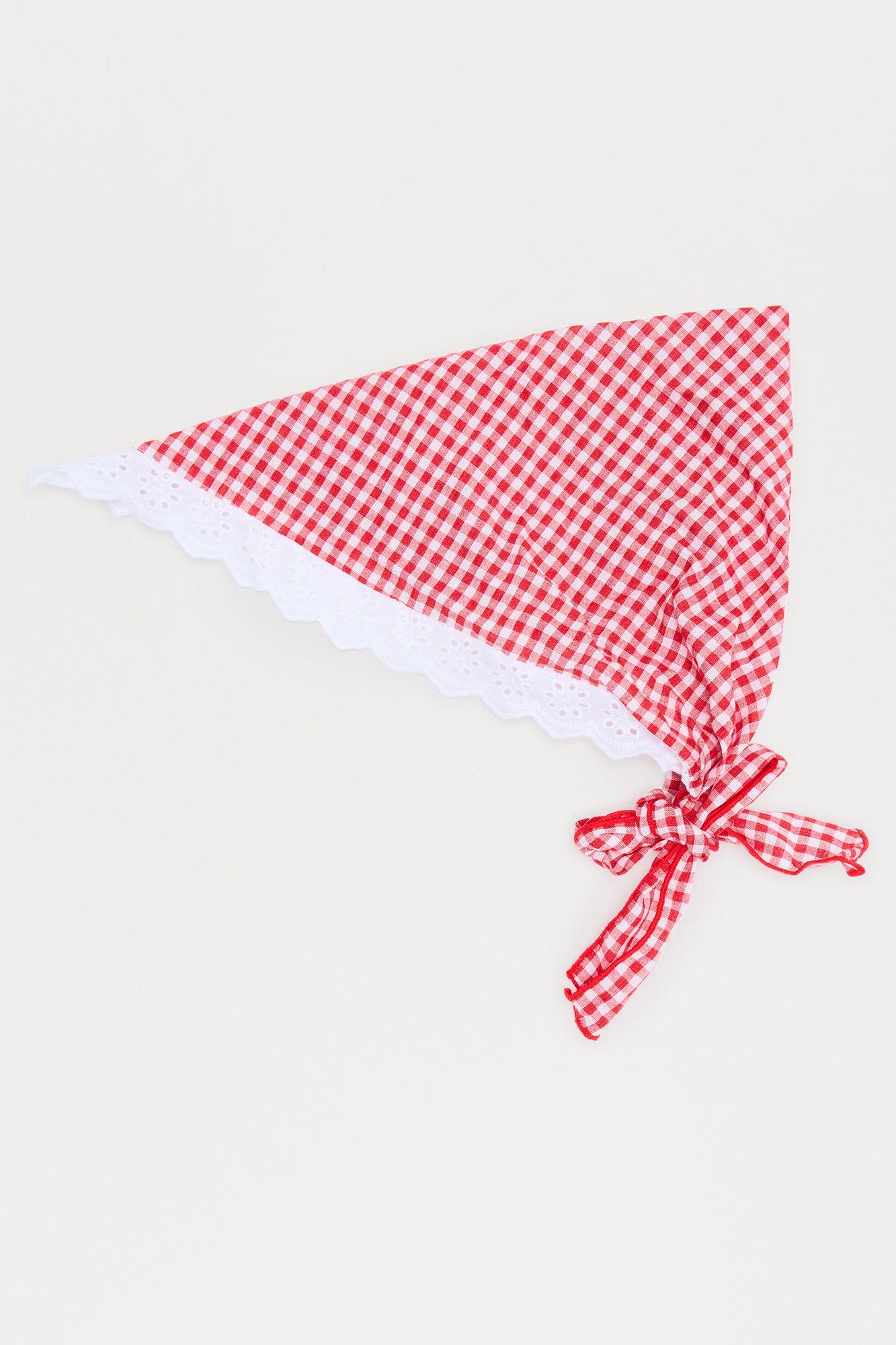 Apple Picking Gingham Head Wrap - Red/combo Product Image