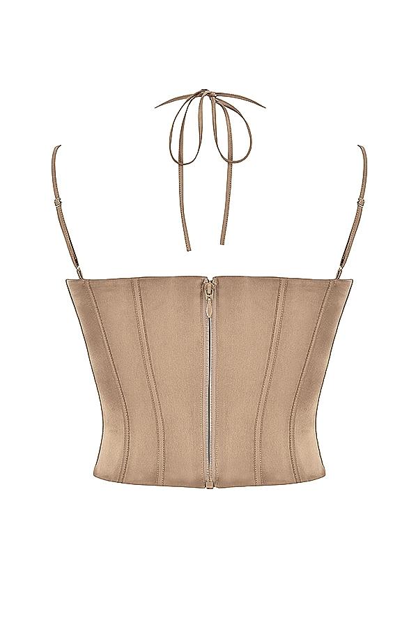 Chantelle  latte satin corset Product Image