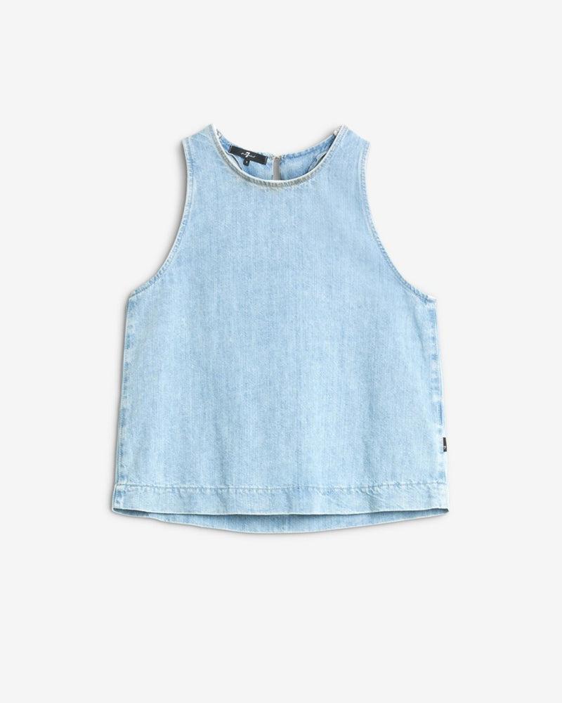 Indigo Linen Sleeveless Top Product Image