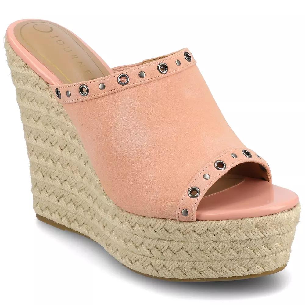 Journee Yari Women's Platform Espadrille Wedge Sandals,  Product Image
