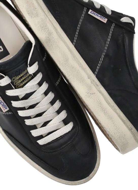 GOLDEN GOOSE Deluxe Brand Vintage-inspired Black Leather Sneakers With Contrasting White Laces Product Image